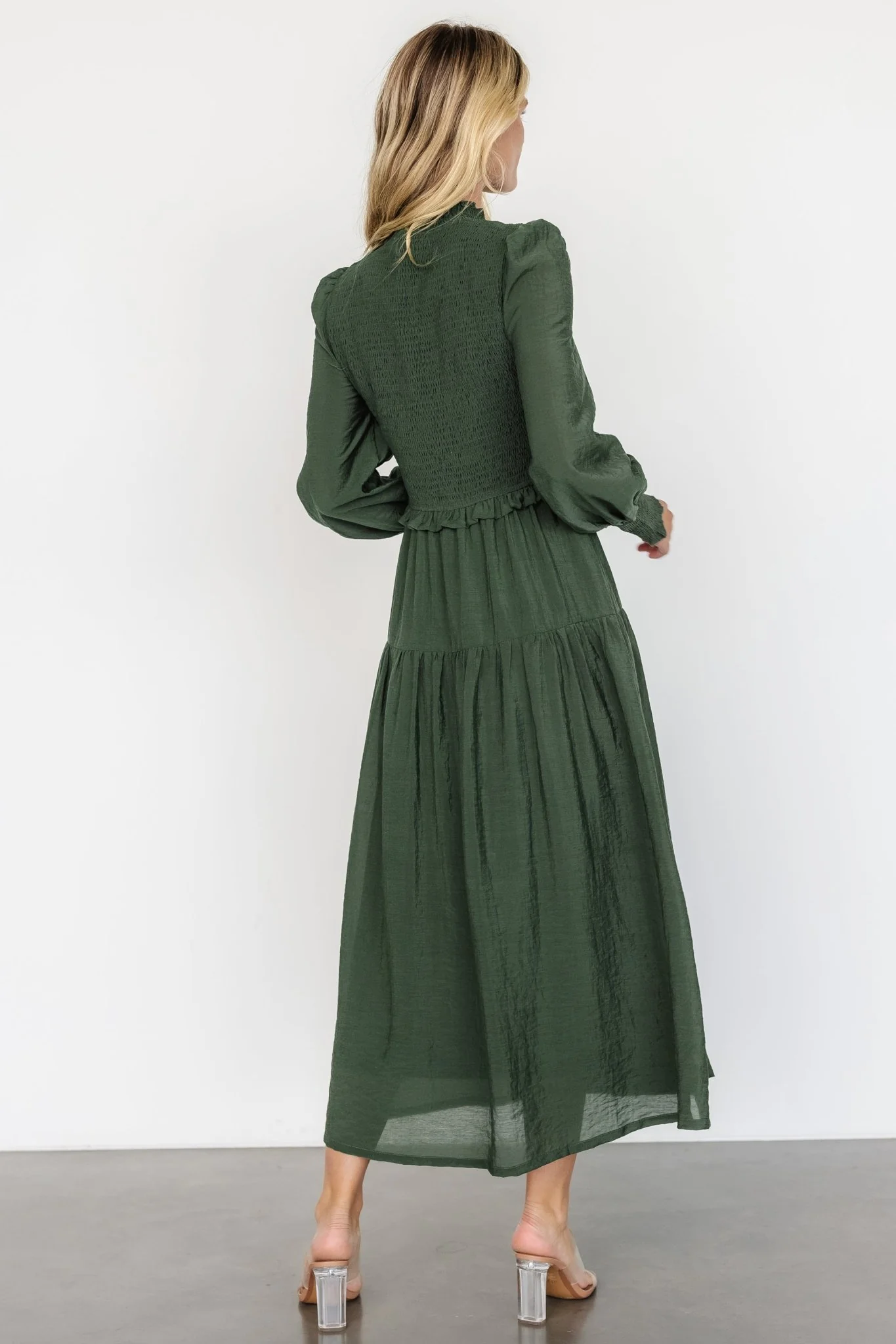 Daria Smocked Maxi Dress | Juniper Green