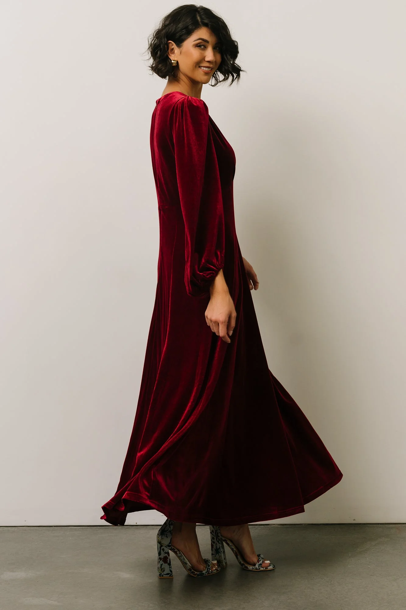 Adelita Velvet Maxi Dress | Merlot