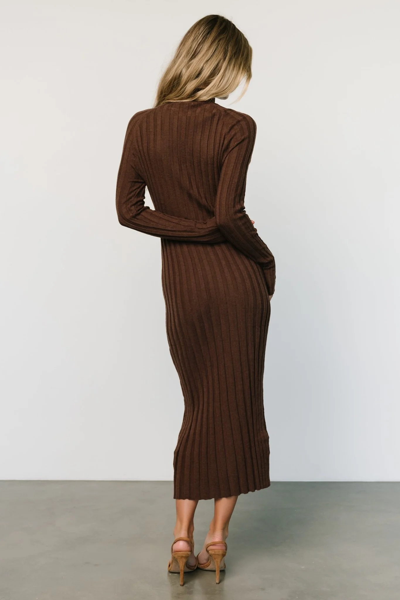 Oliver Ribbed Sweater Dress | Chocolate