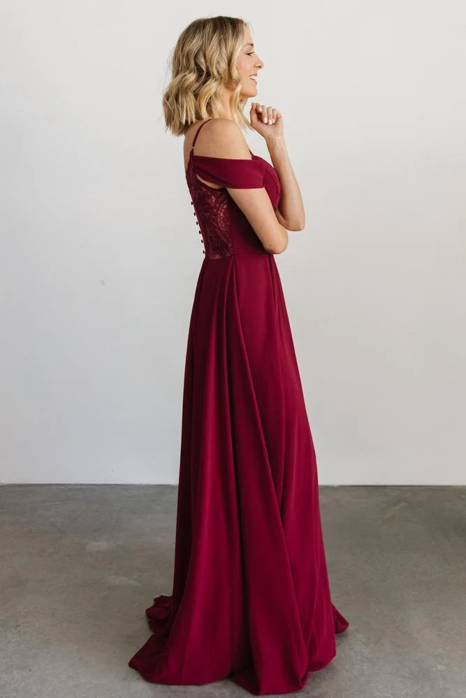 Bianca Lace Maxi Dress | Wine