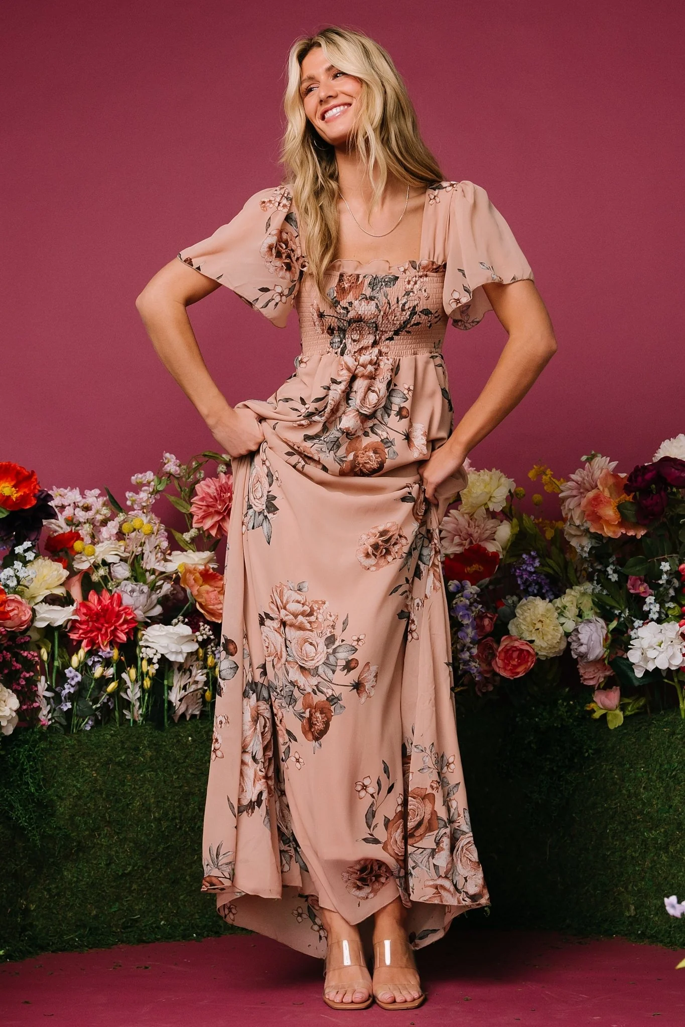 Fleur Maxi Dress | Nude Floral