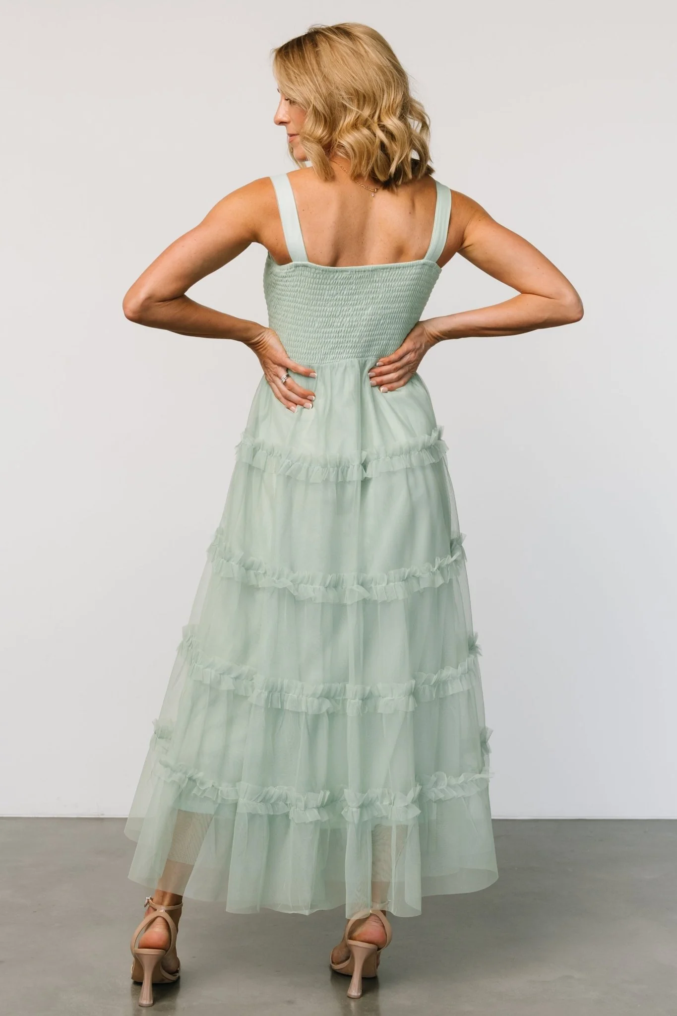 Constance Tulle Maxi Dress | Light Sage