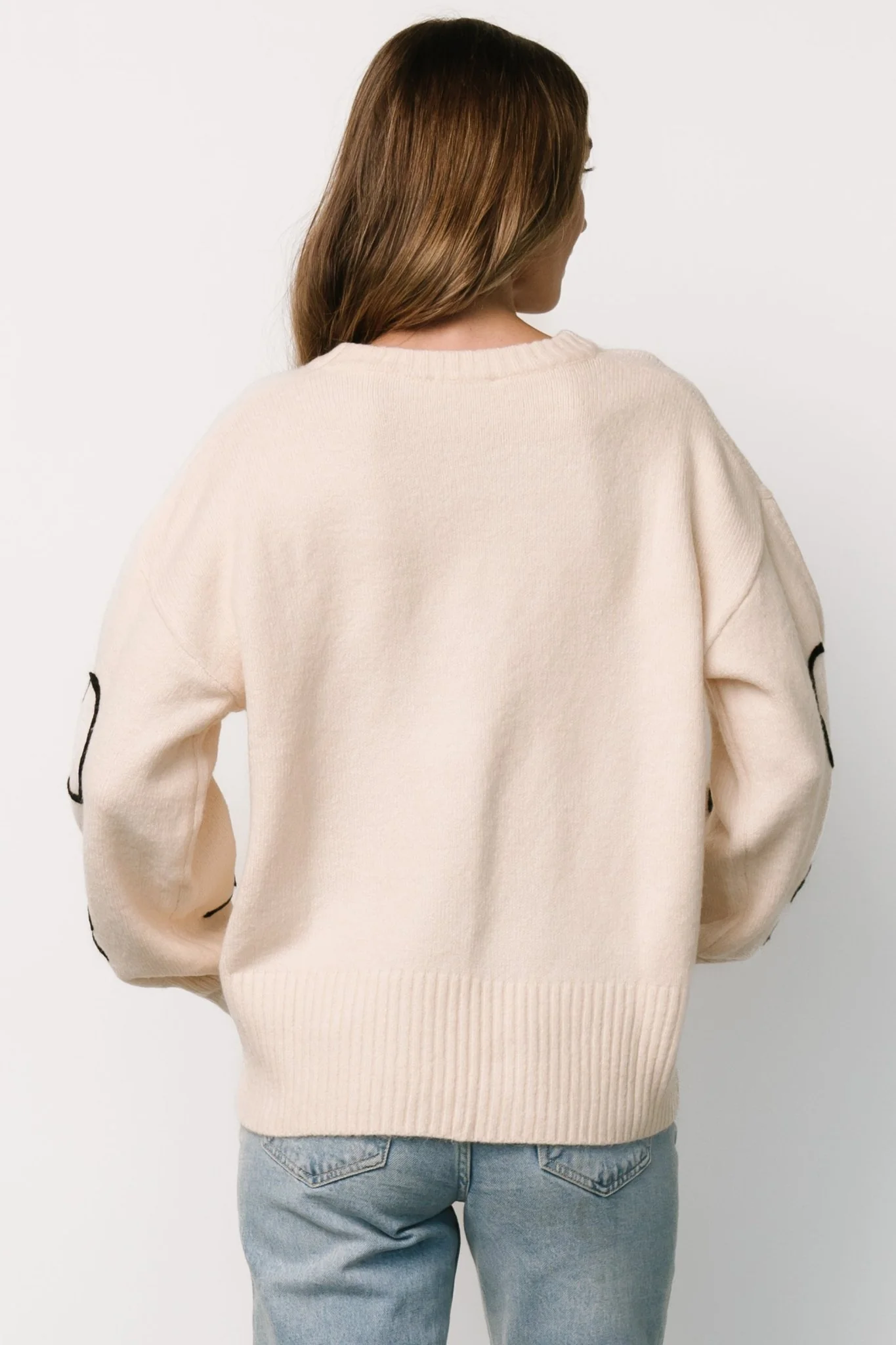 Elsie Ribbon Sweater | Cream + Black