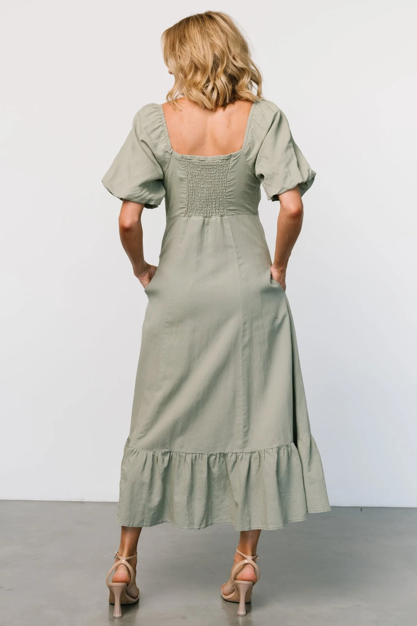 Millie Linen Dress | Light Olive