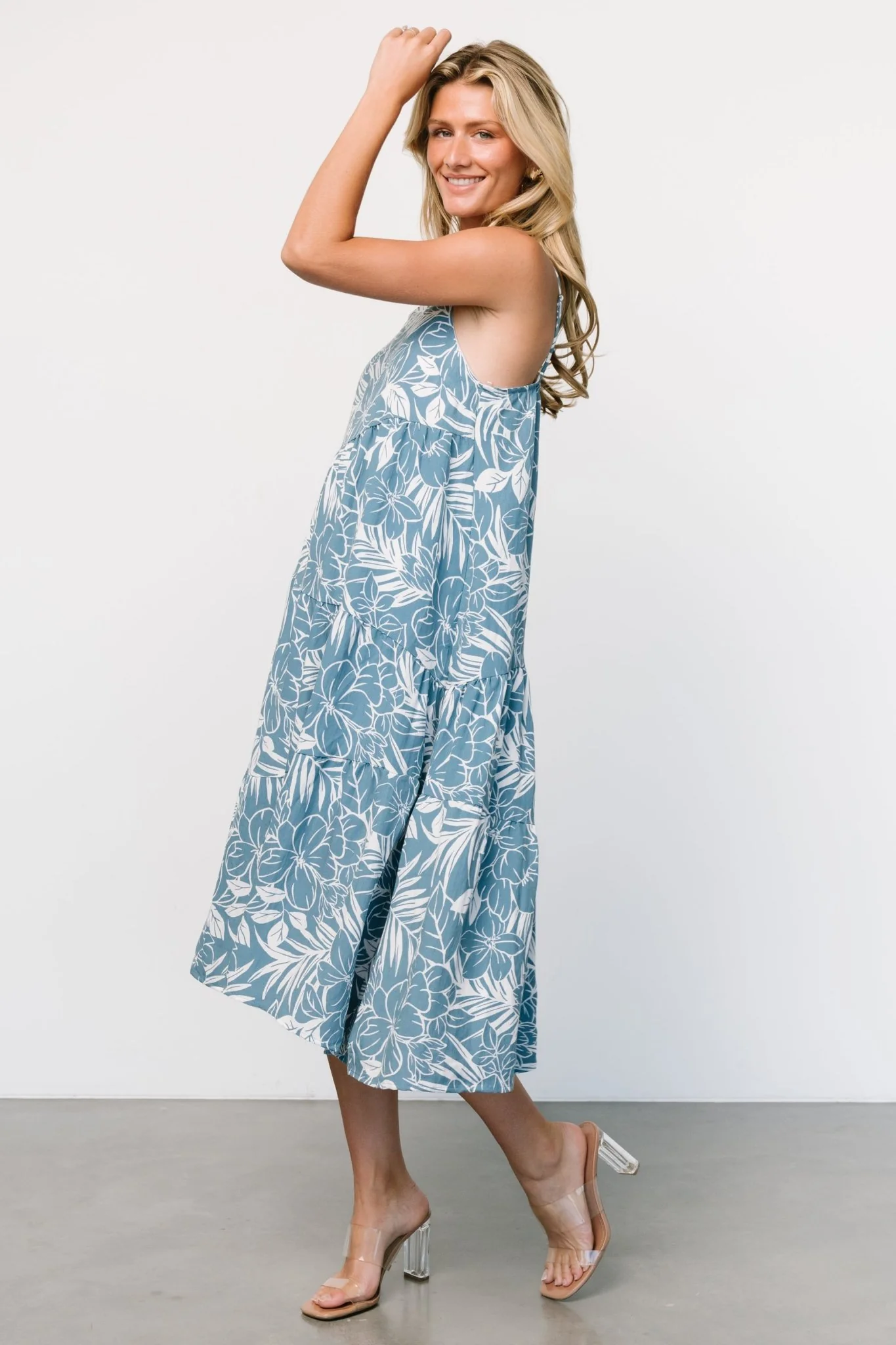 Sonora Midi Dress | Dusty Blue Print