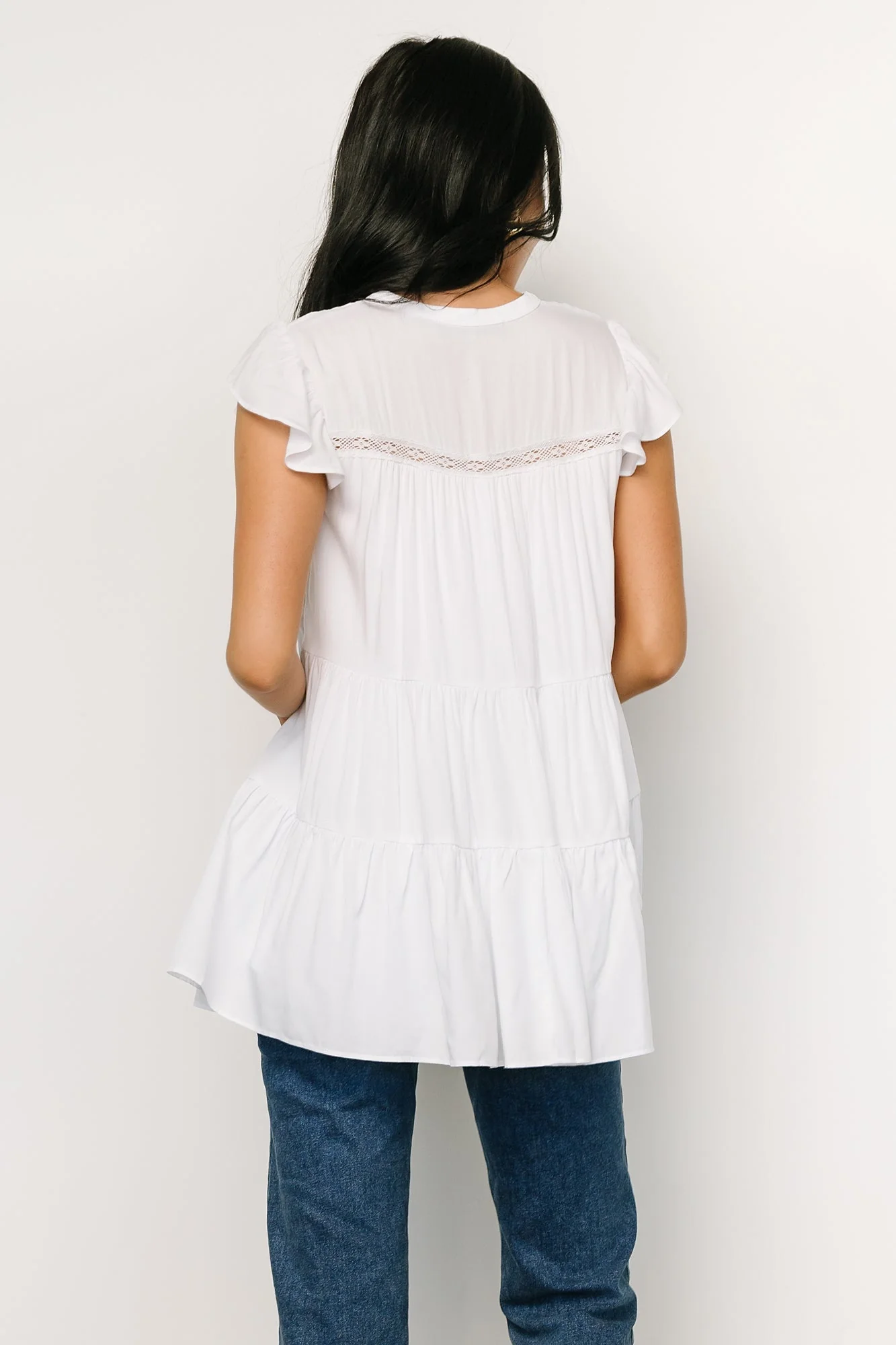 Margaret Tiered Top | White