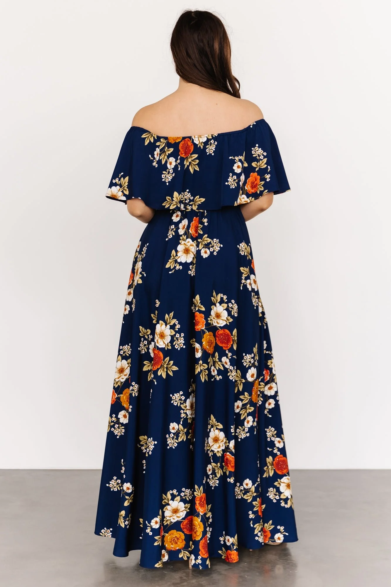 Marley Off Shoulder Maxi Dress | Navy Floral