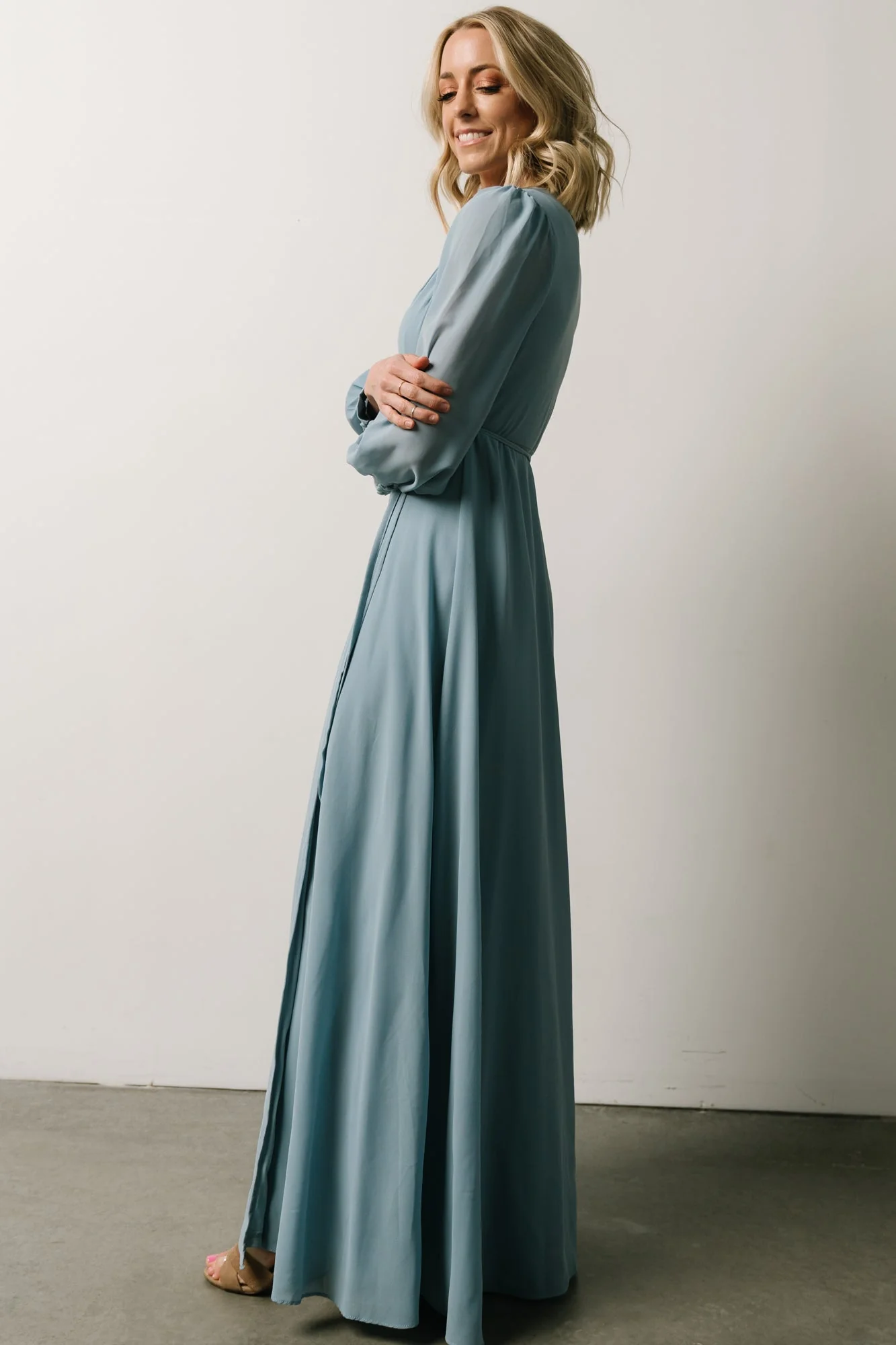 Kelsey Wrap Dress | Dusty Blue