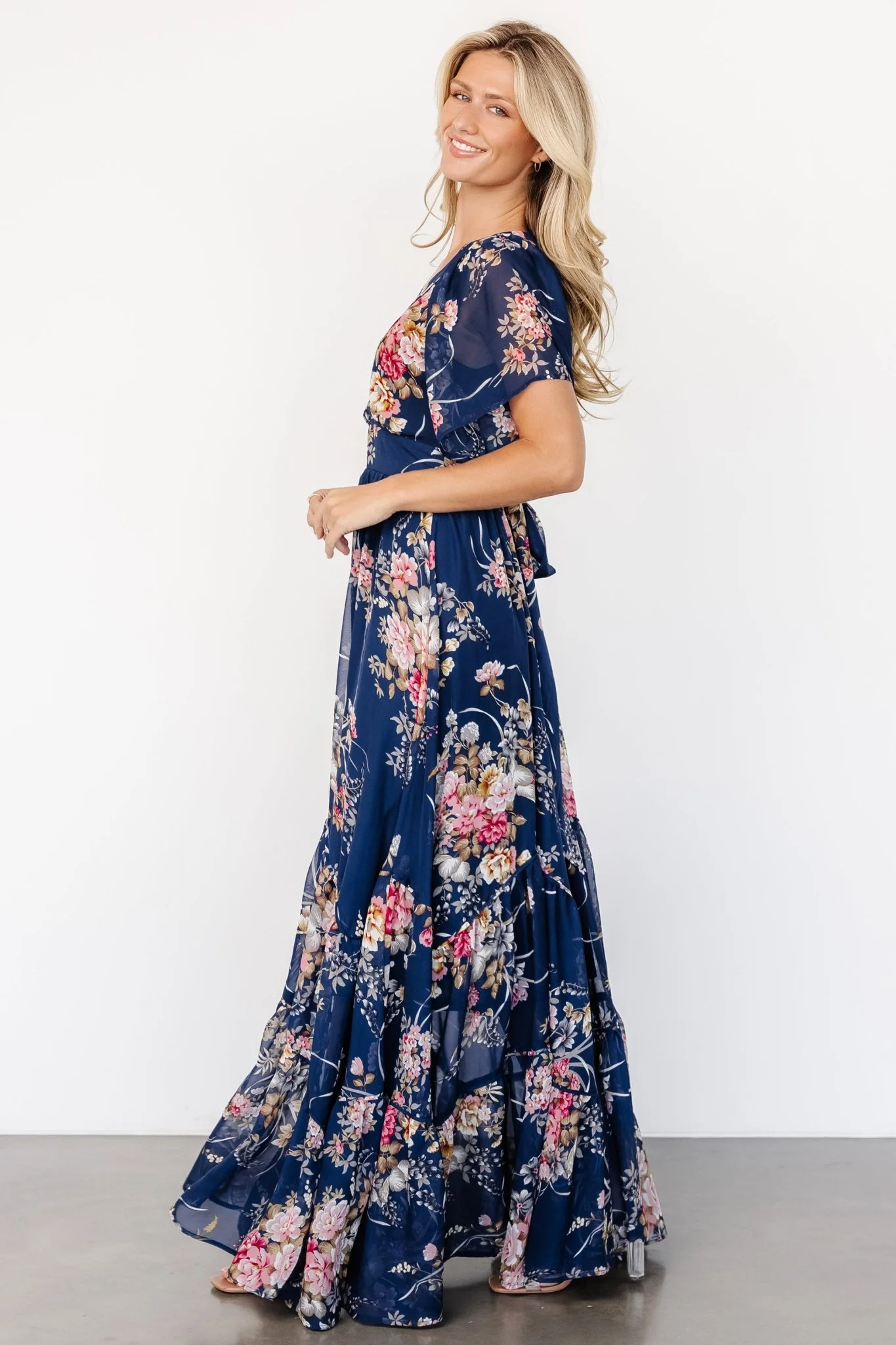 Katherine Maxi Dress | Navy + Pink Floral