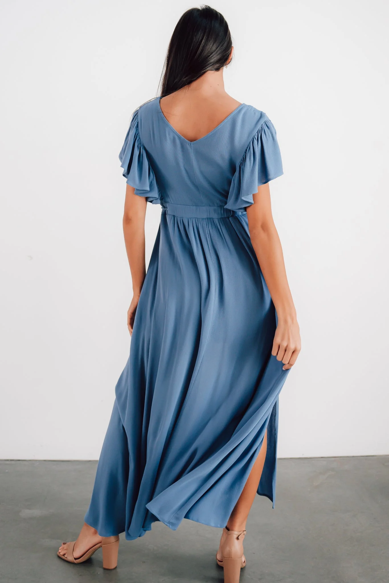 Jennifer Deep V Maxi Dress | Blue