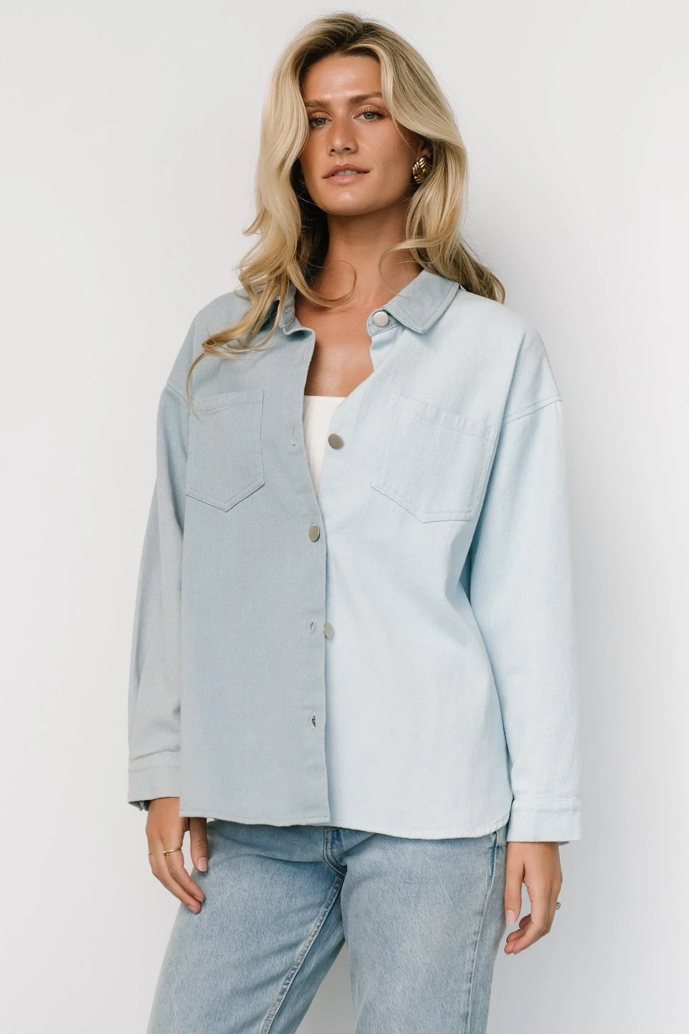 Rachel Two-Tone Shacket | Denim