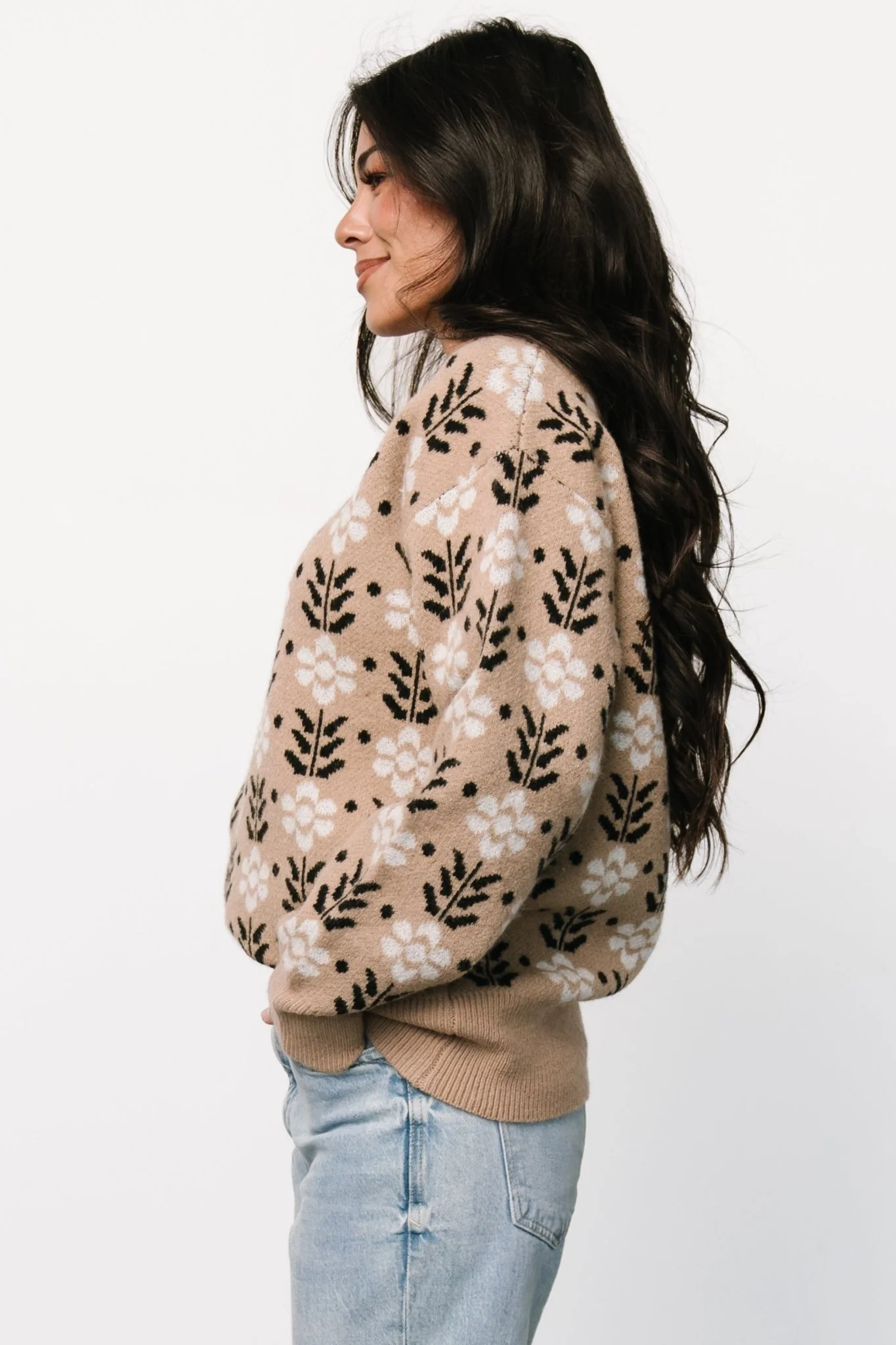 Norris Sweater | Tan Multi Floral