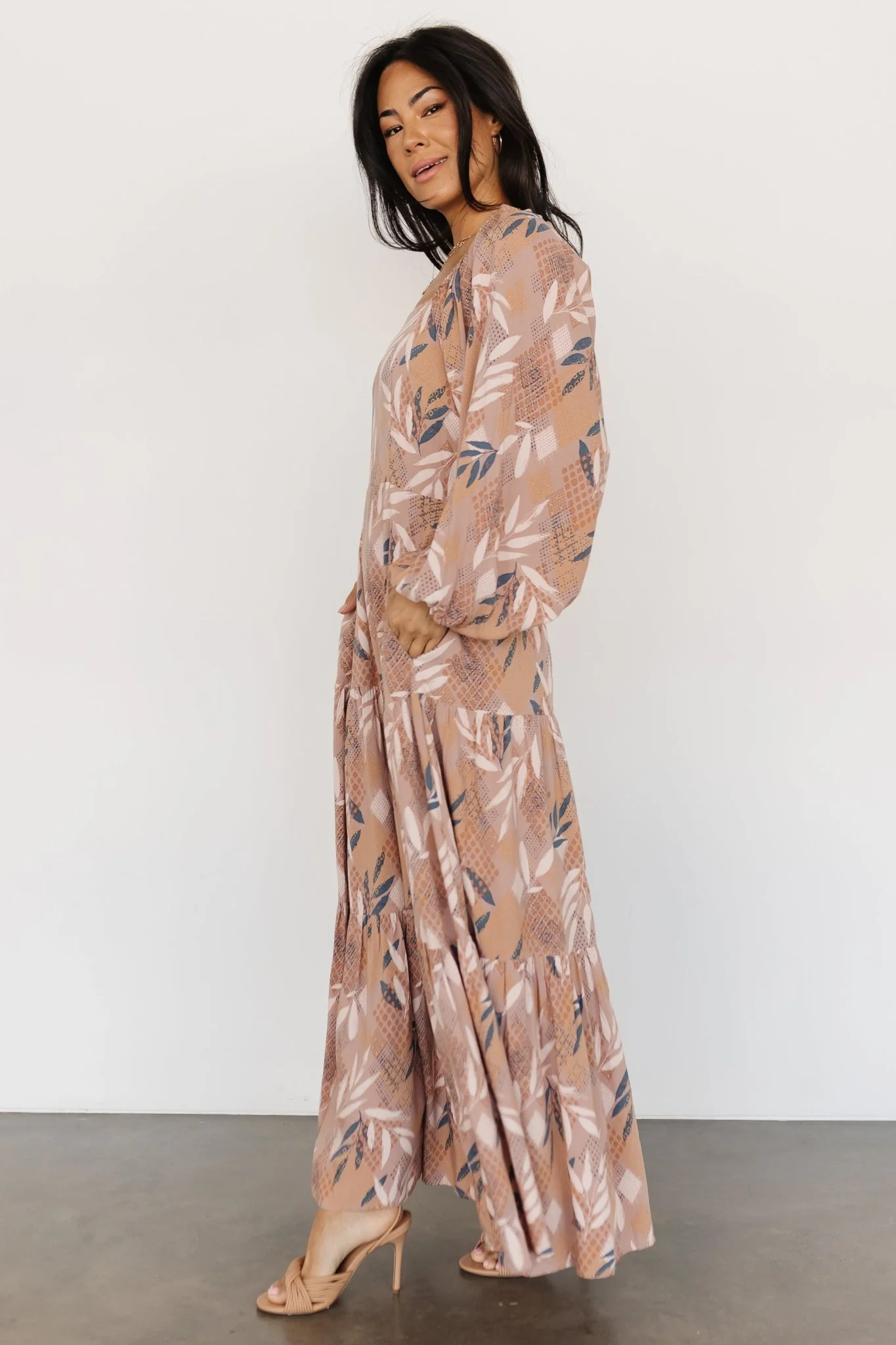Barbara Maxi Dress | Dusty Mauve Print