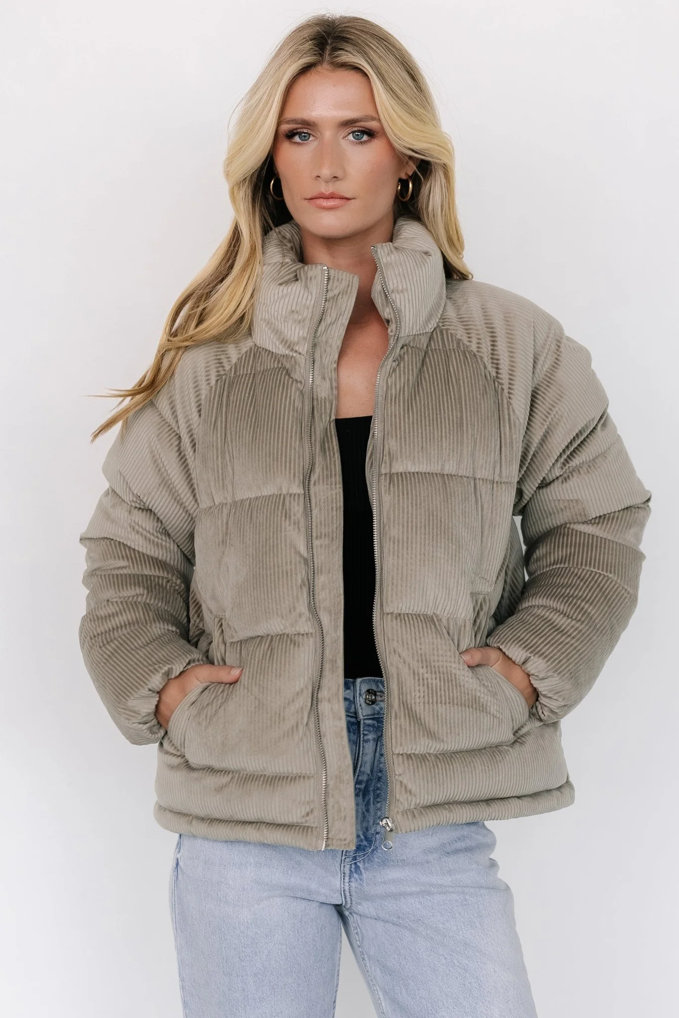 Holden Corduroy Puffer Jacket | Dusty Sage
