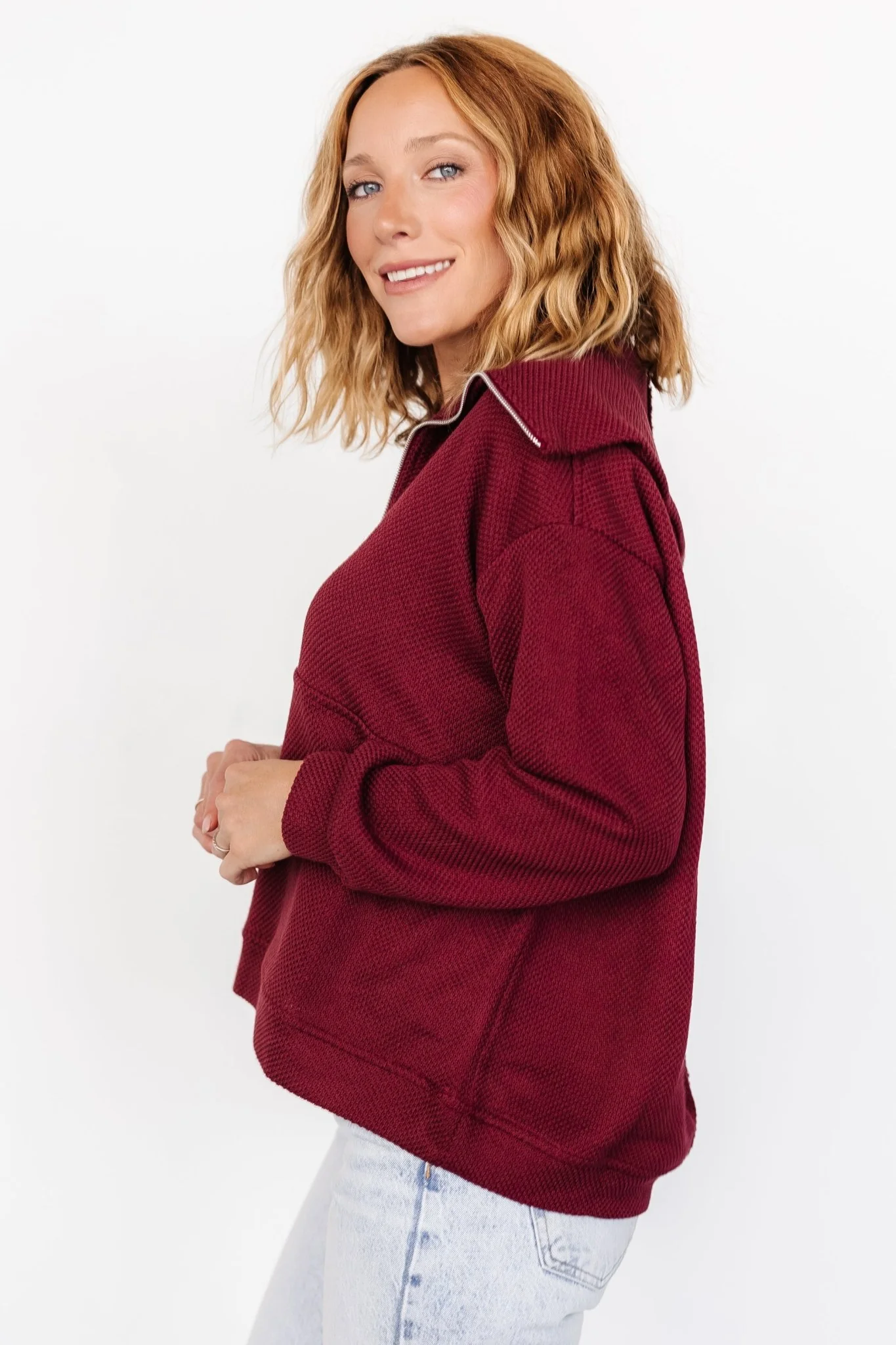 Shiloh Half Zip Pullover | Burgundy