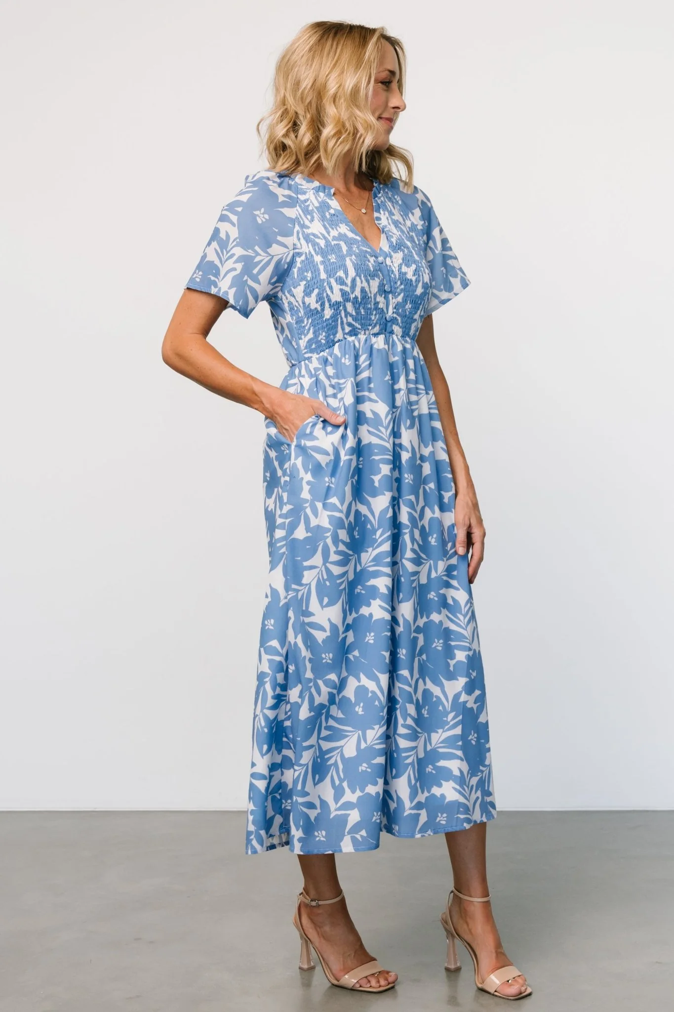 Annise Midi Dress | Blue Floral