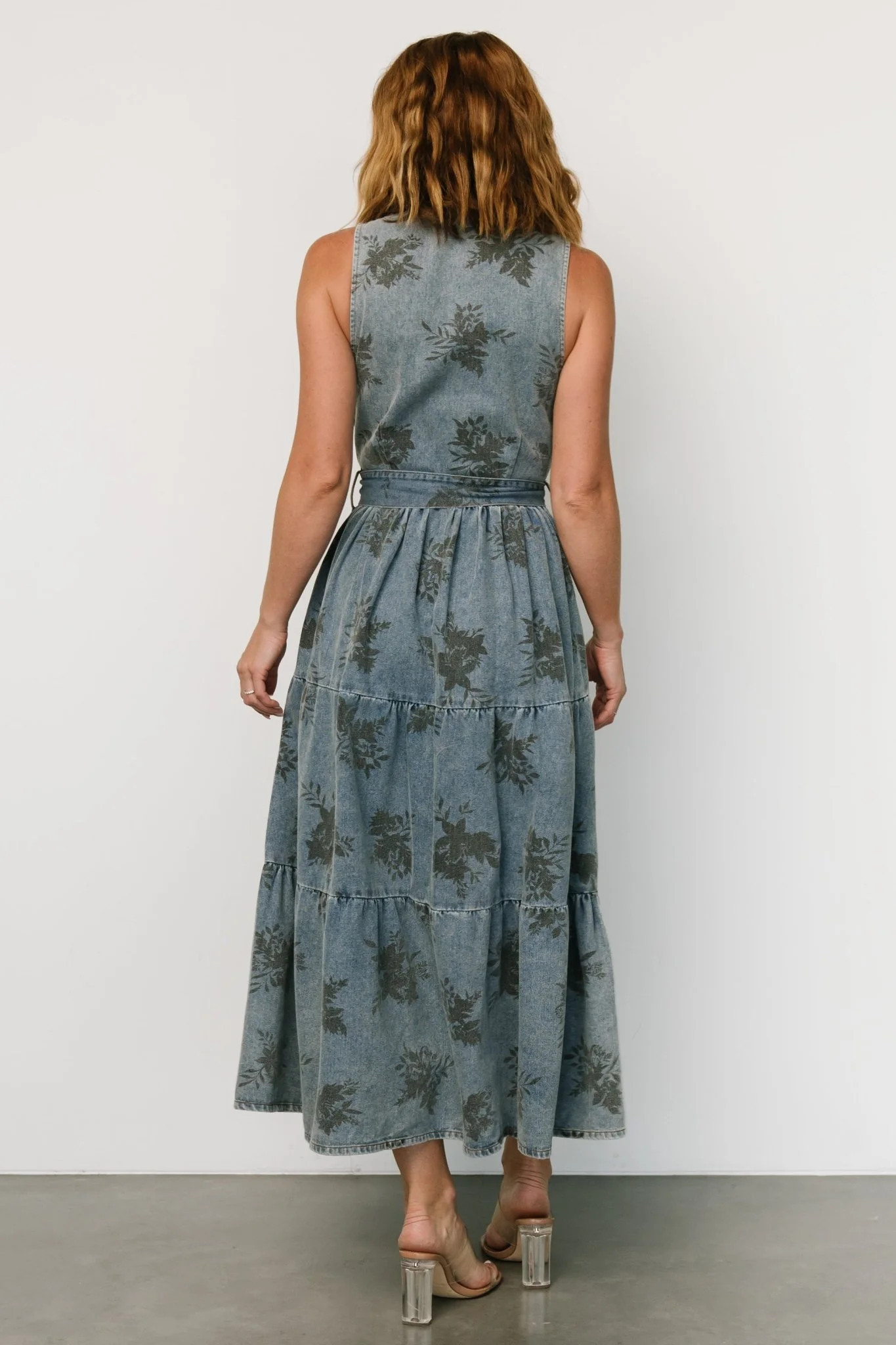 Bernadette Sleeveless Denim Dress | Washed Blue