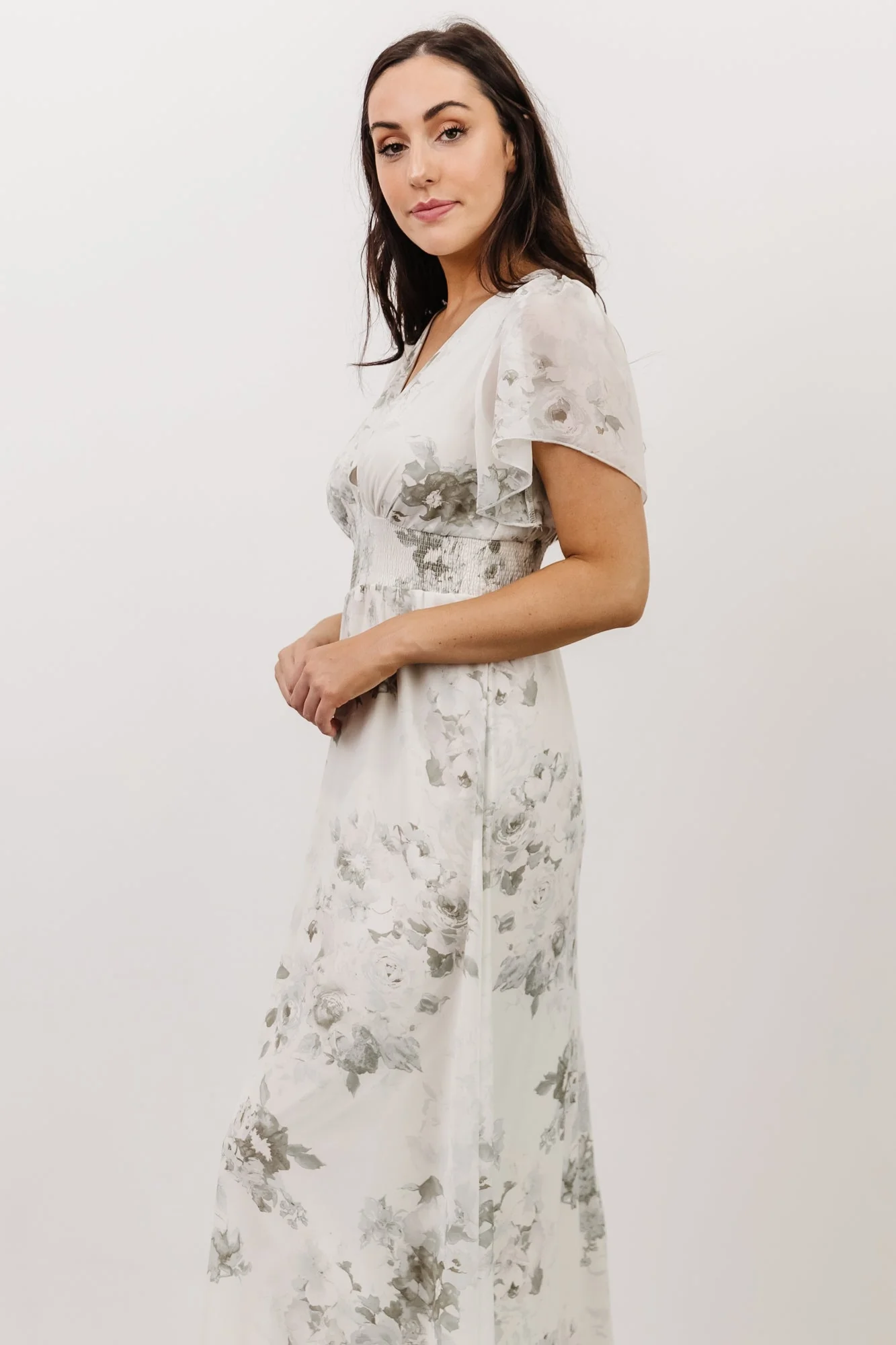 Alexandria Smocked Maxi Dress | Dusty Sage Floral