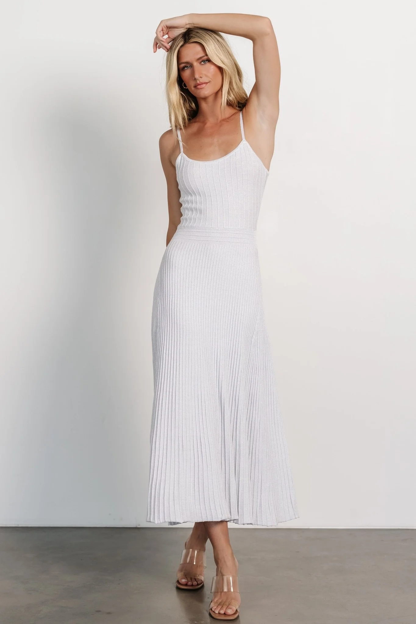 Adair Knit Dress | Silver Shimmer