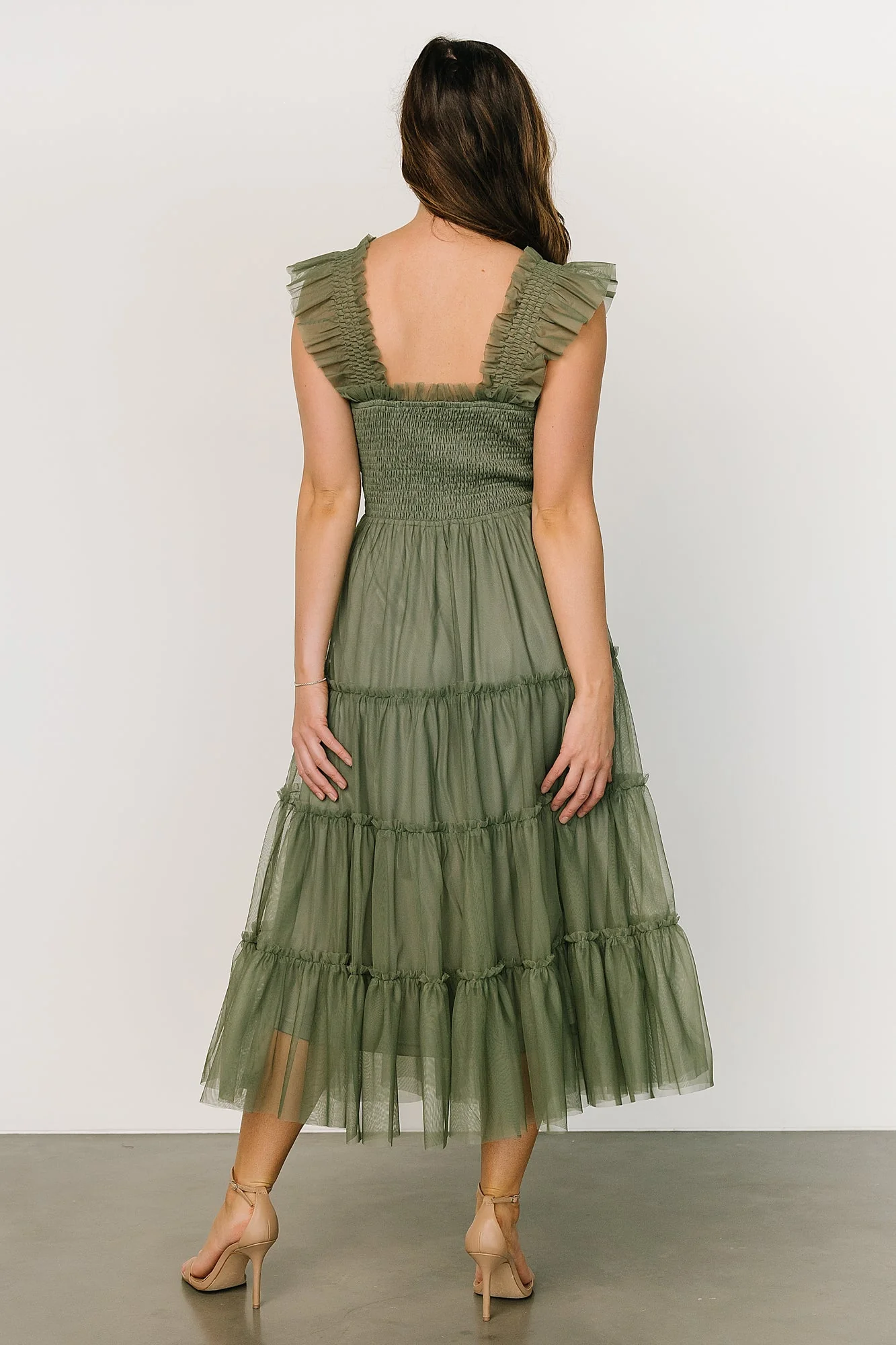 Emma Smocked Tulle Dress | Sage