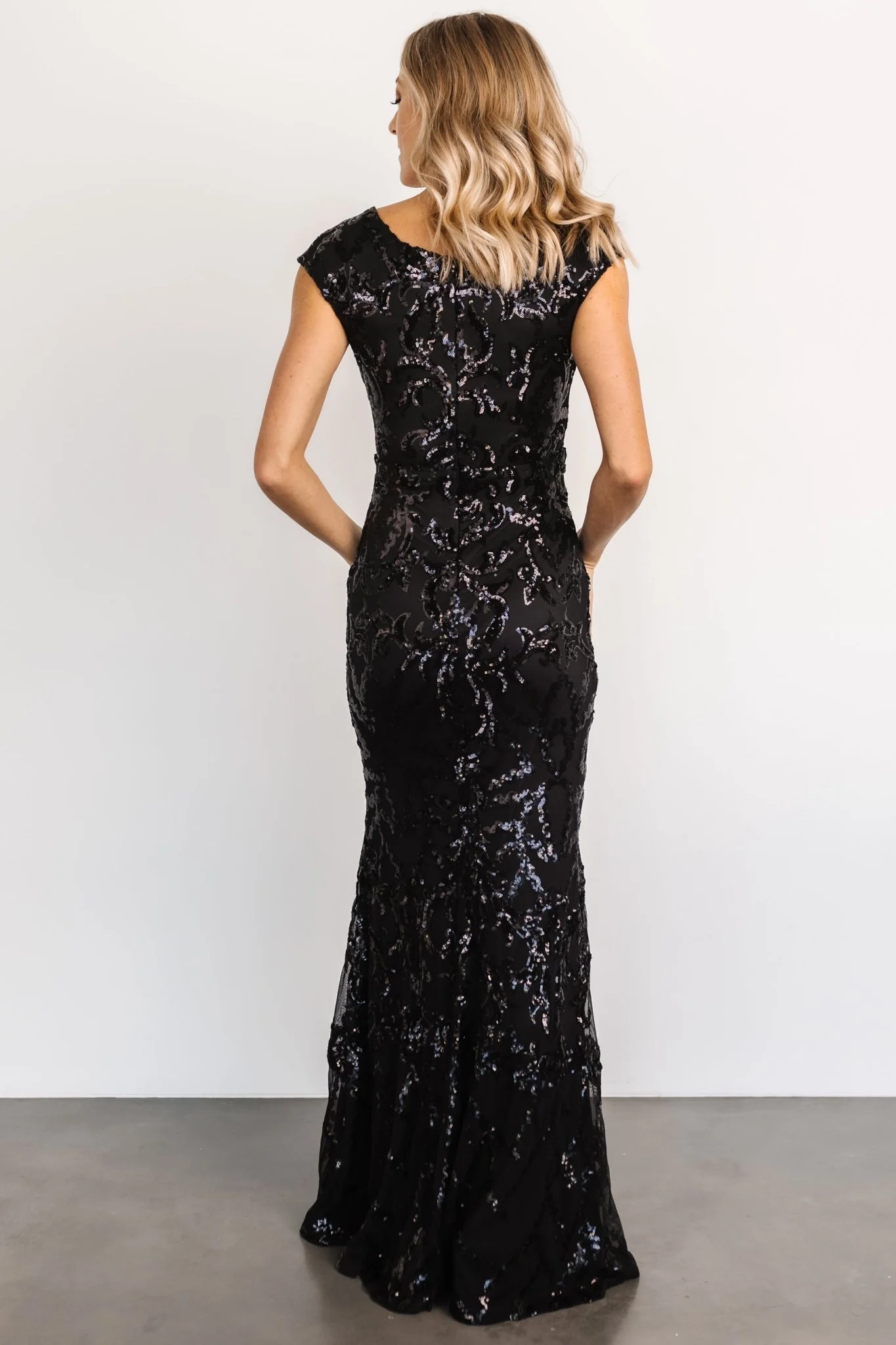 Kylene Sequin Maxi Gown | Black