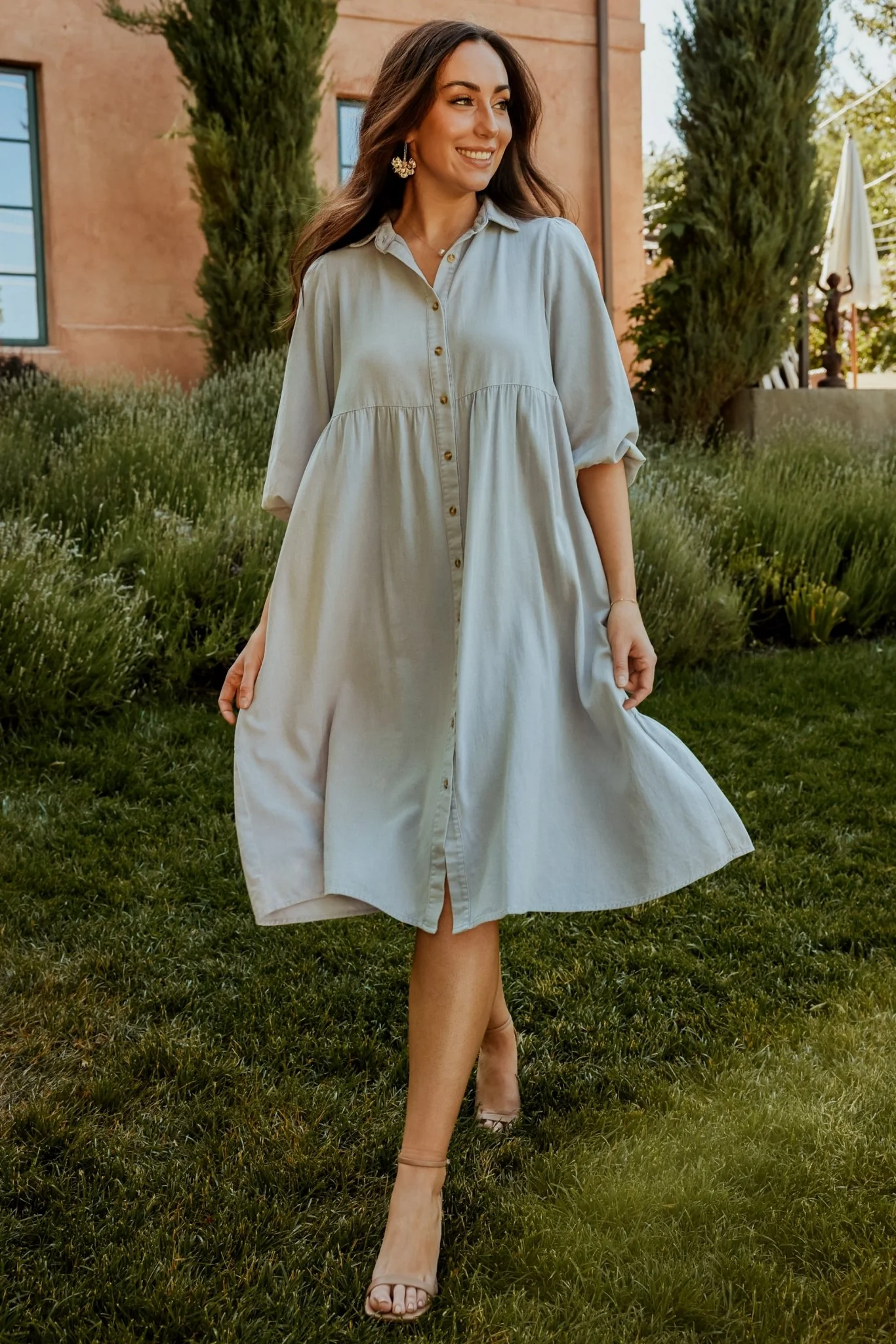 Sari Babydoll Dress | Light Denim