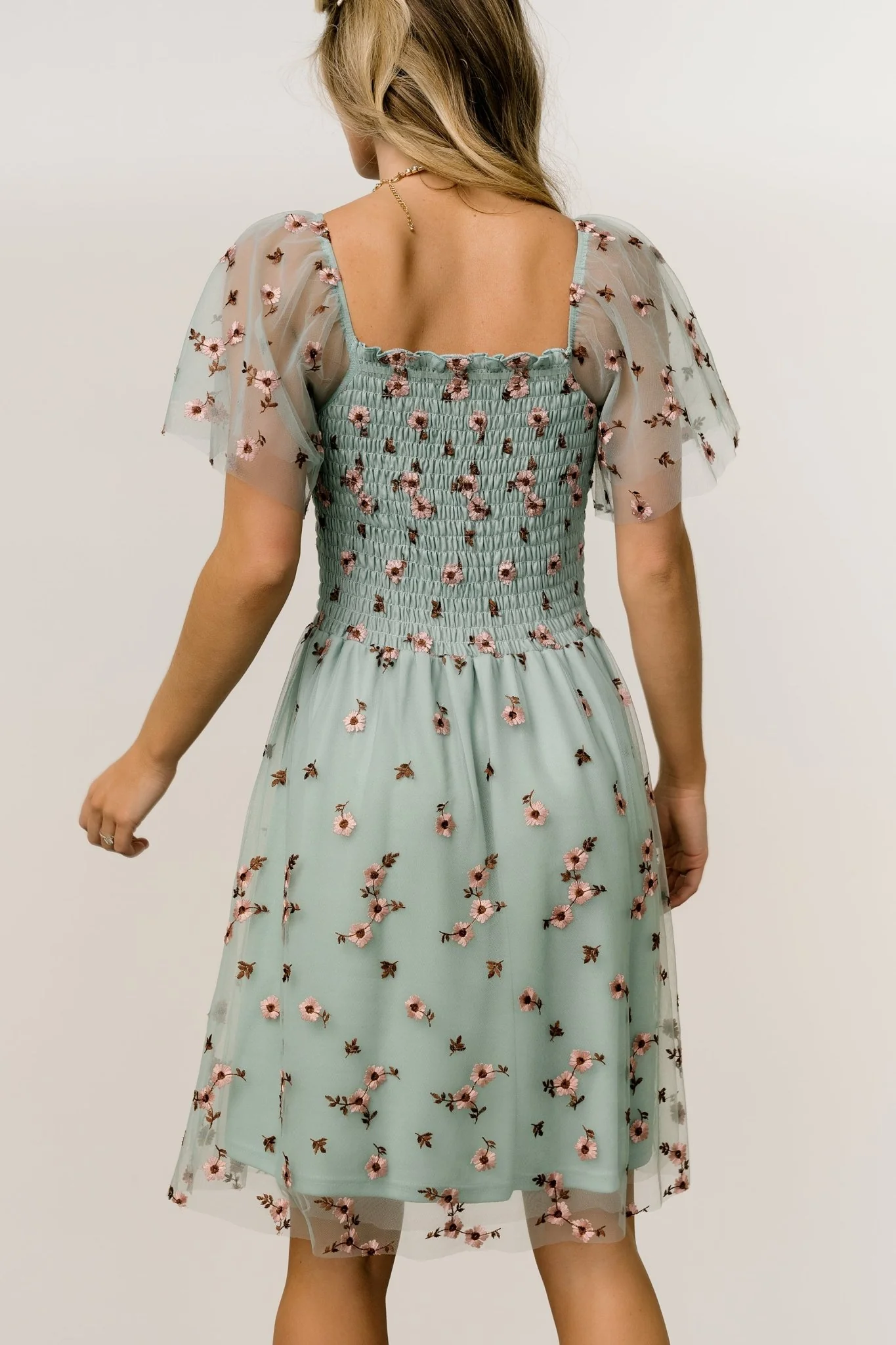 Tivoli Tulle Short Dress | Sage + Pink