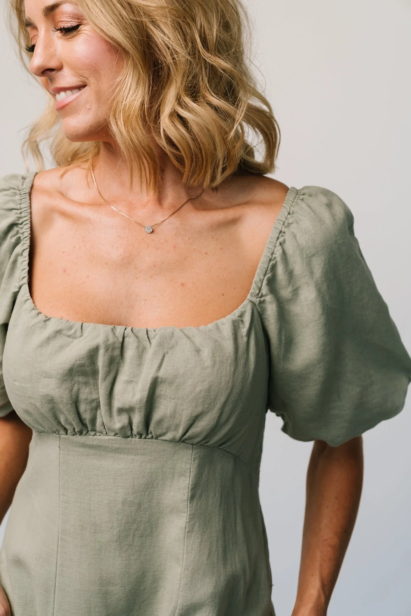 Millie Linen Dress | Light Olive