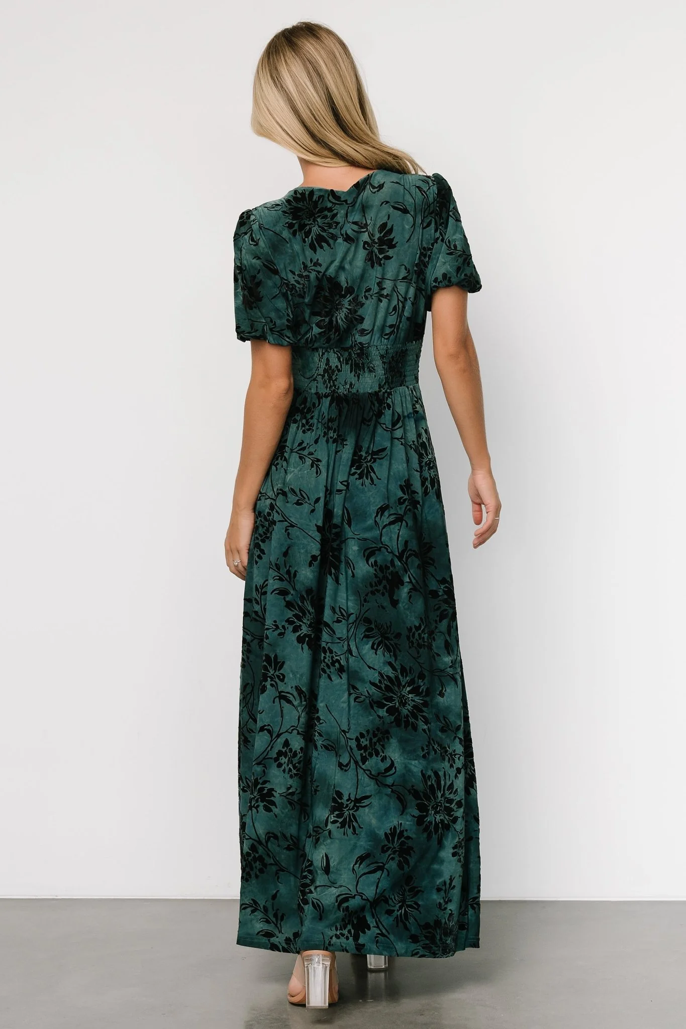 Leslie Velvet Maxi Dress | Jade + Black