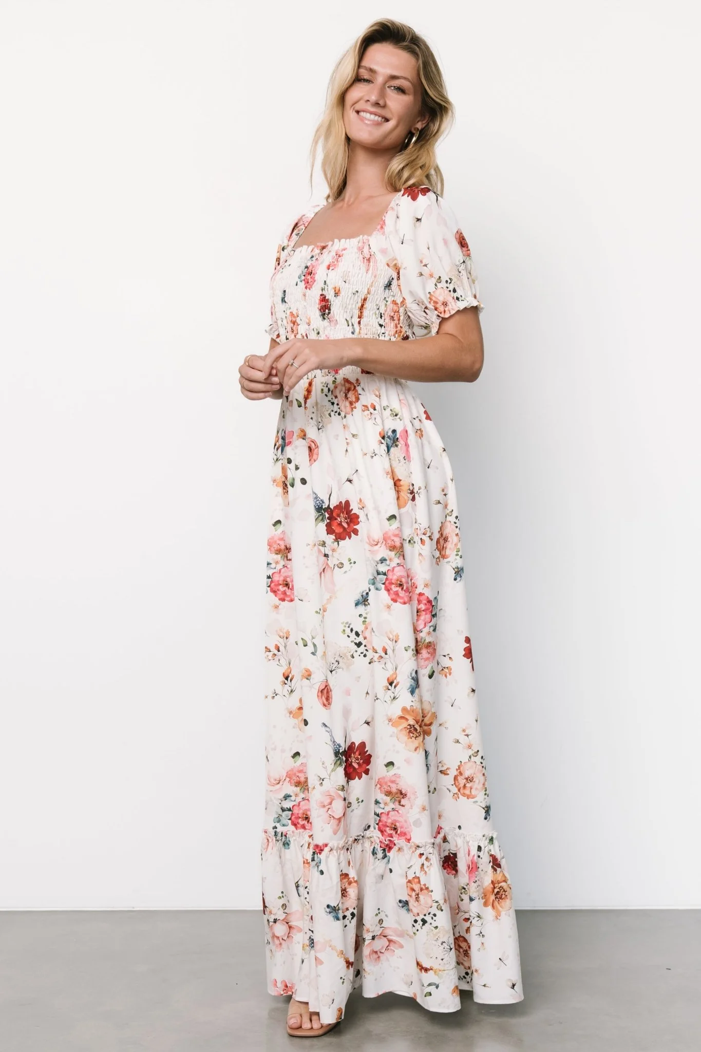 Capri Smocked Maxi Dress | Multi Floral