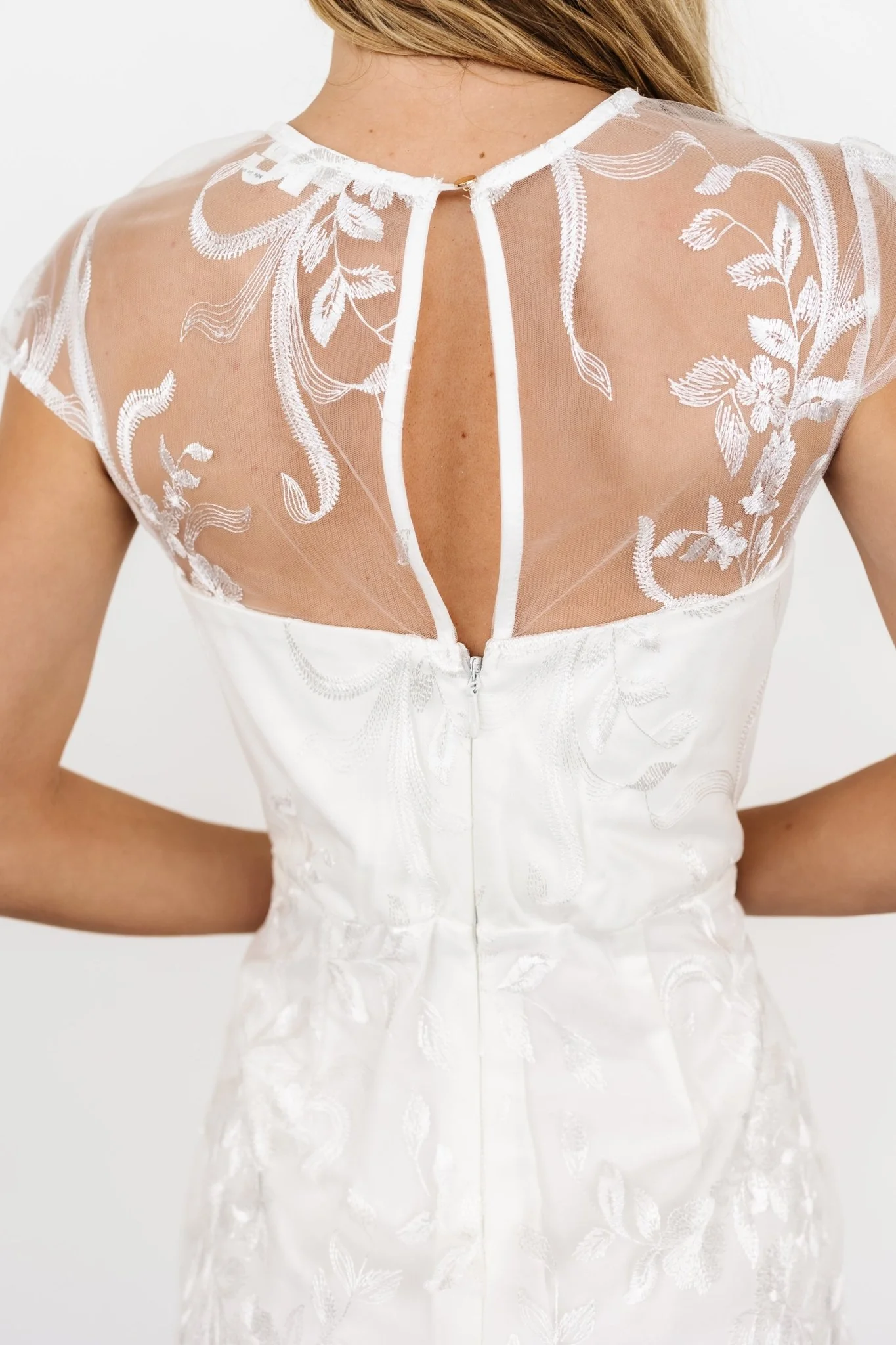 Delphine Applique Midi Dress | Off White