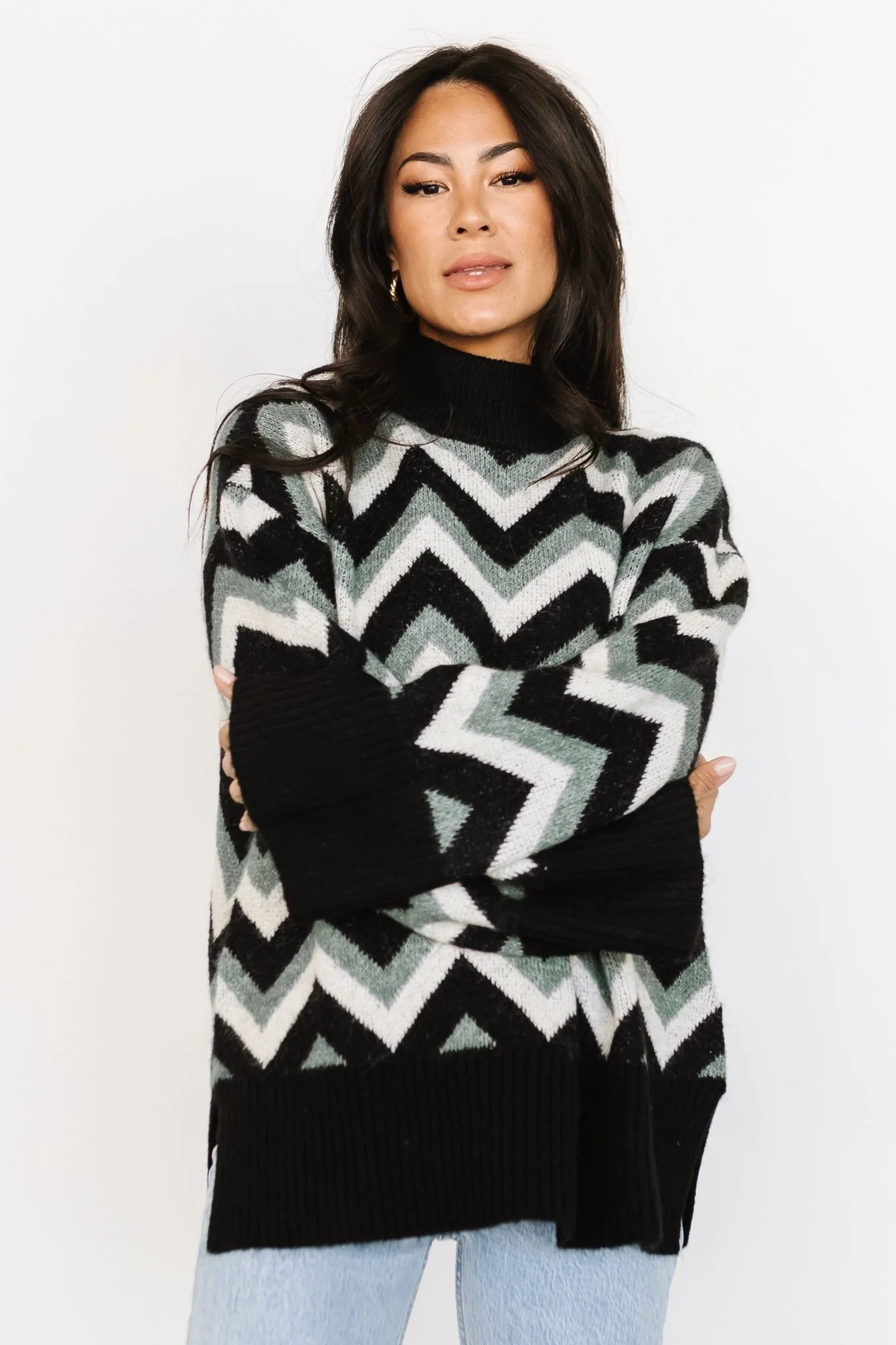 Ricks Sweater | Black + Green Multi