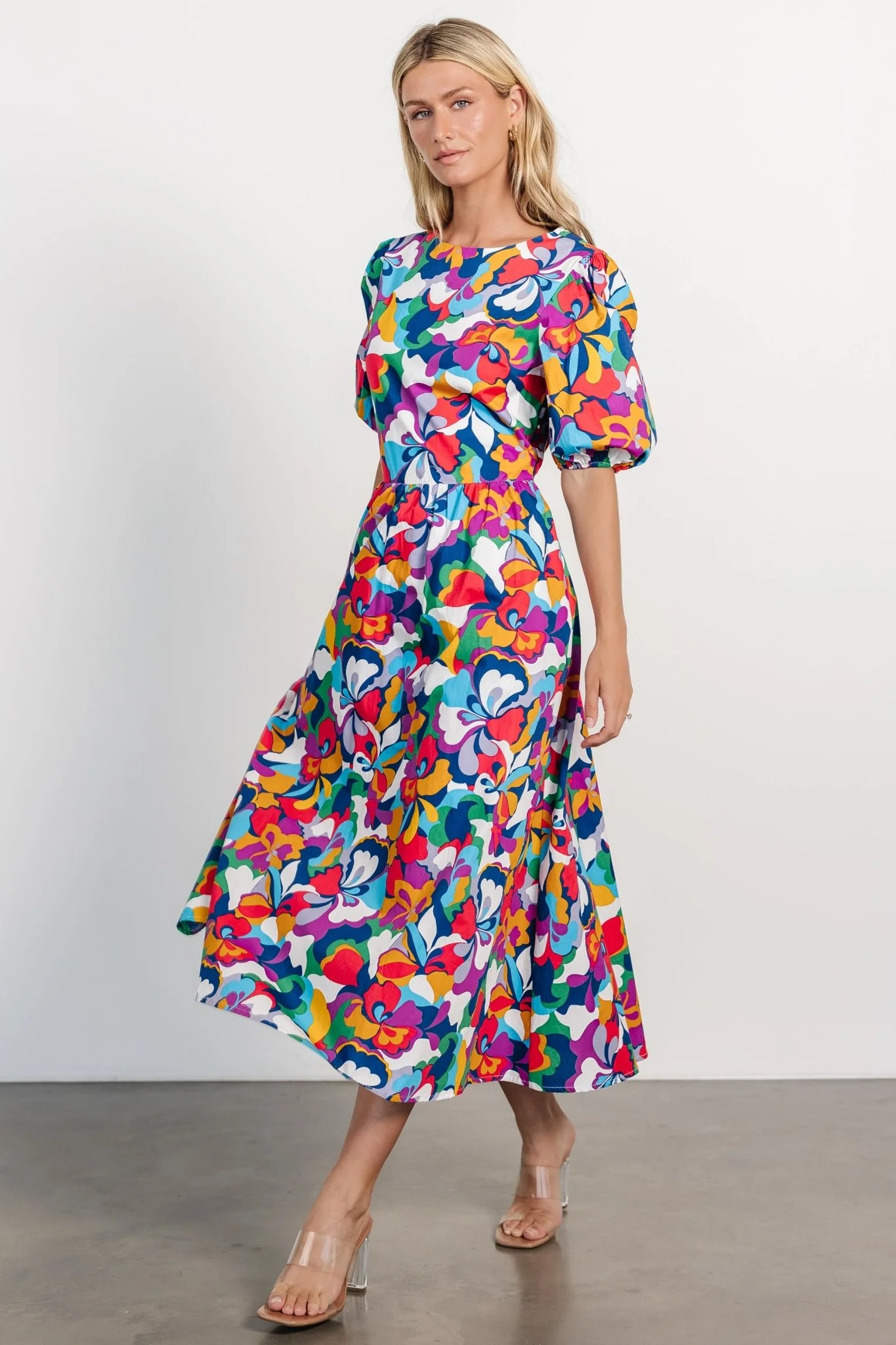 Elisa Open Back Dress | Multi Print