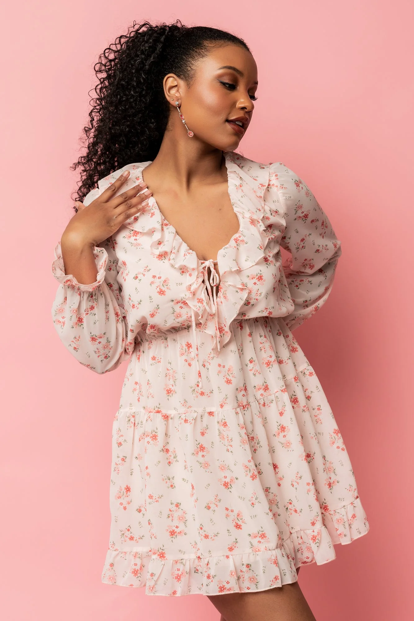 Doris Mini Dress | Blush Floral