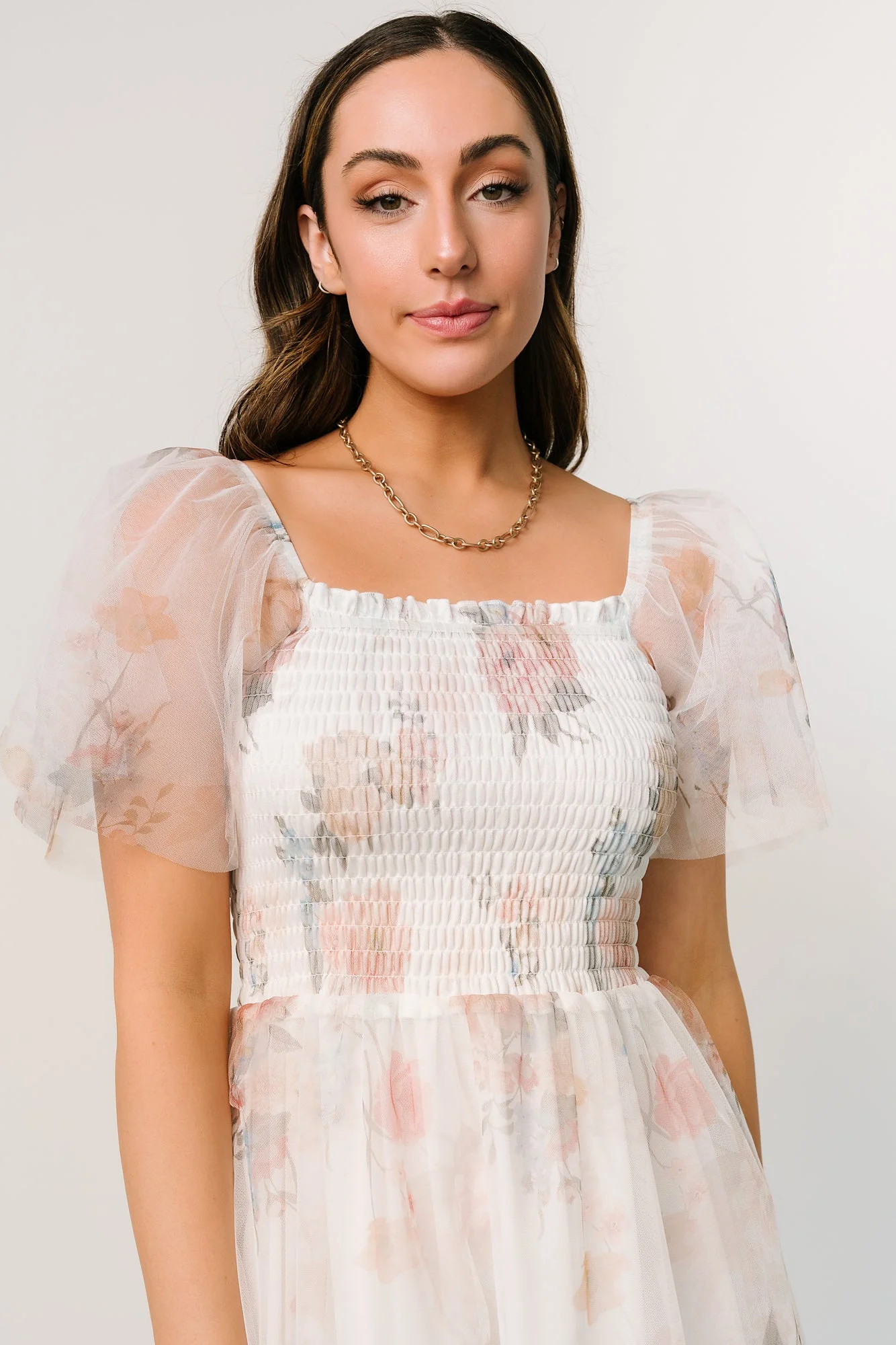 Tivoli Tulle Short Dress | White Multi