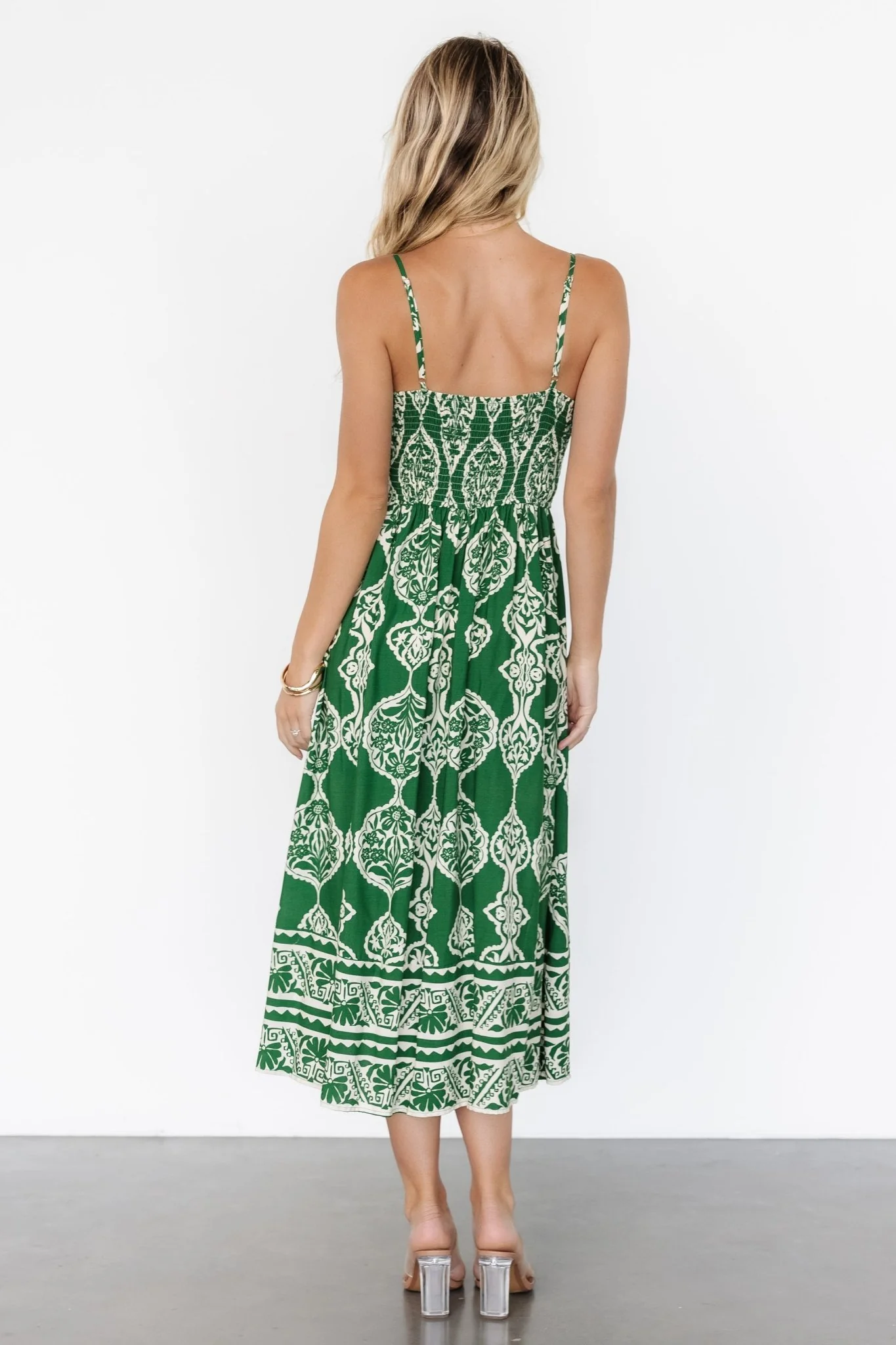 Delia Midi Dress | Green Print