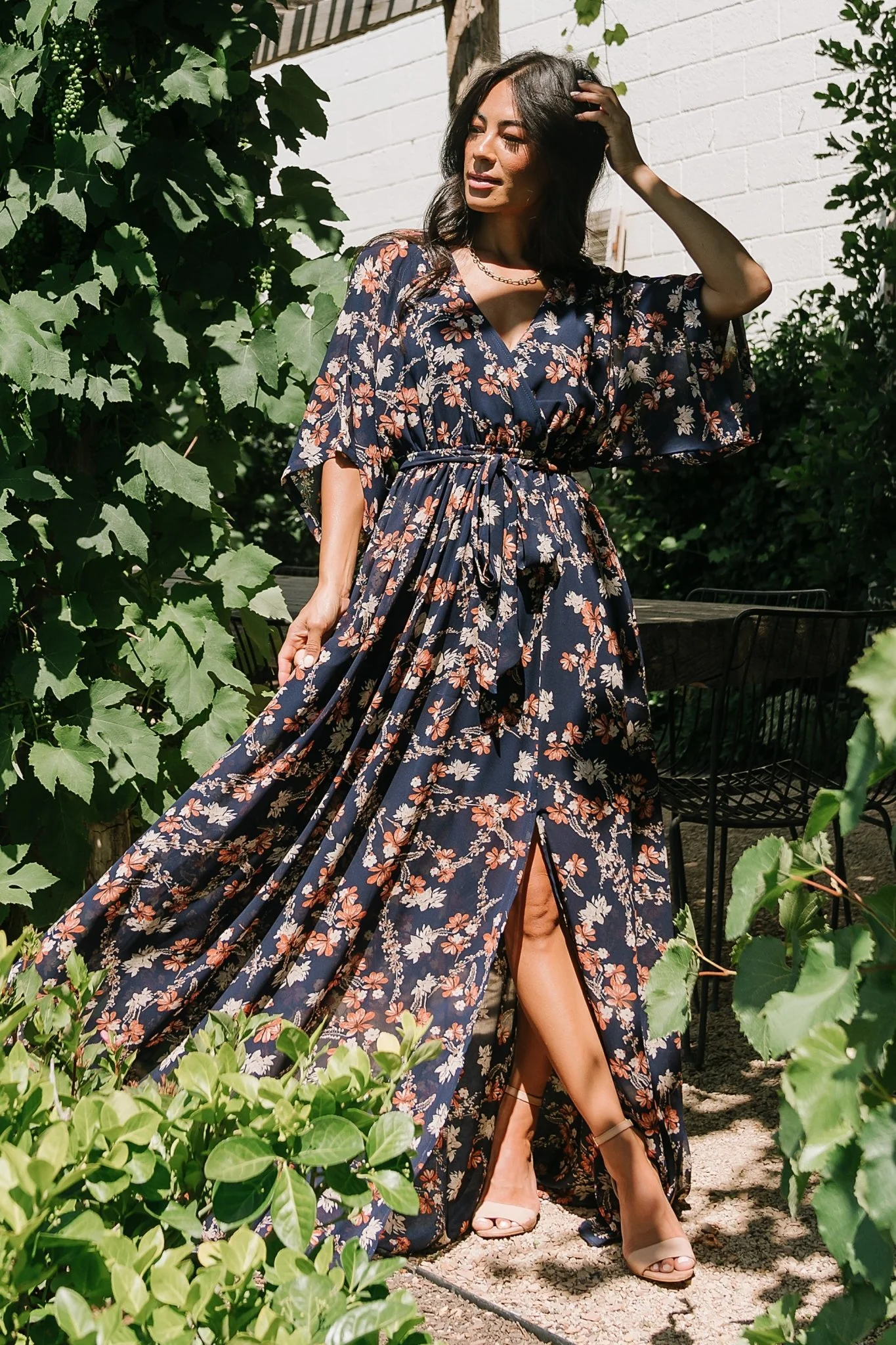 Kia Kimono Maxi Dress | Dark Blue Floral