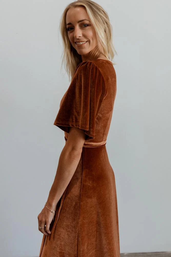 Meghan Velvet Wrap Maxi Dress | Spice
