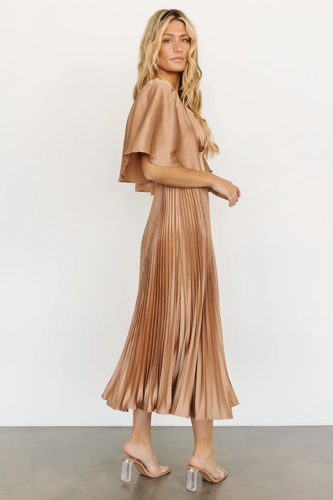 Aubree Pleated Dress | Champagne
