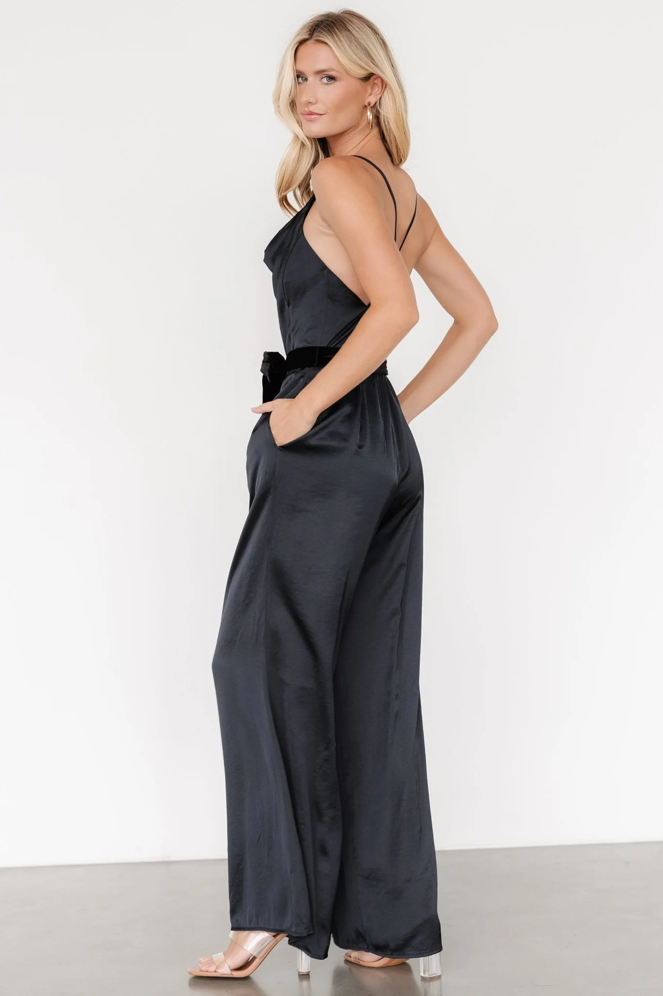 Rebel Satin Jumpsuit | Black