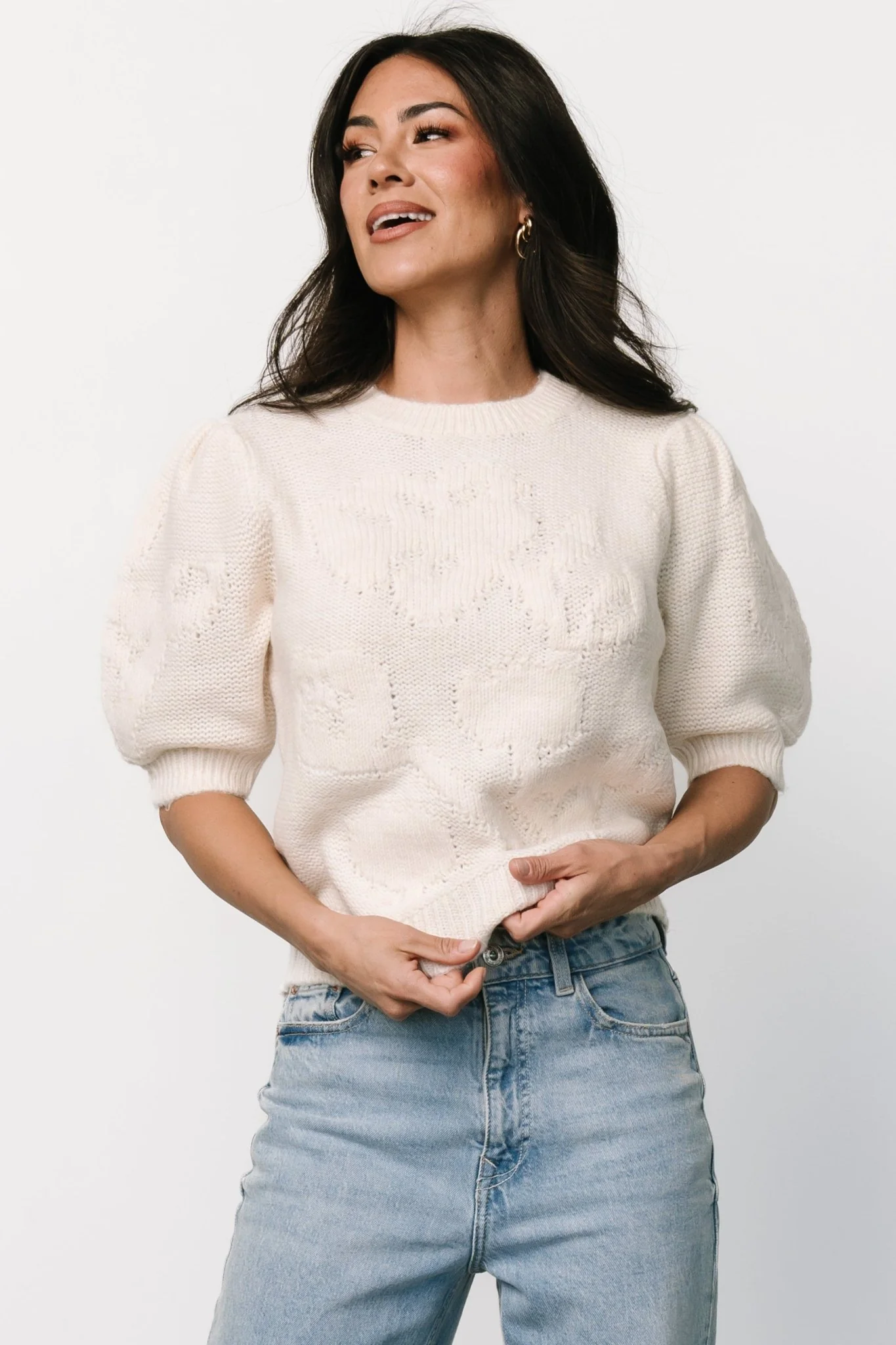 Pamela Sweater Top | Cream