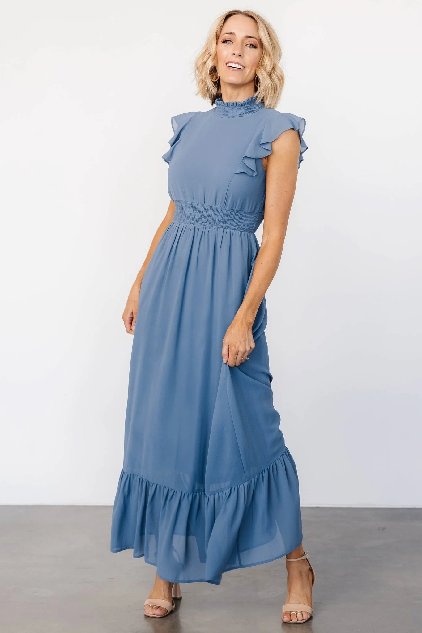 Kearny Ruffle Maxi Dress | Whisper Blue