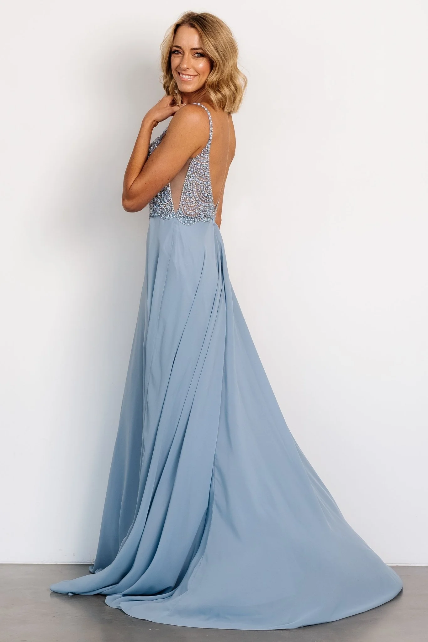 Honor Beaded Bridal Gown | Dusty Blue