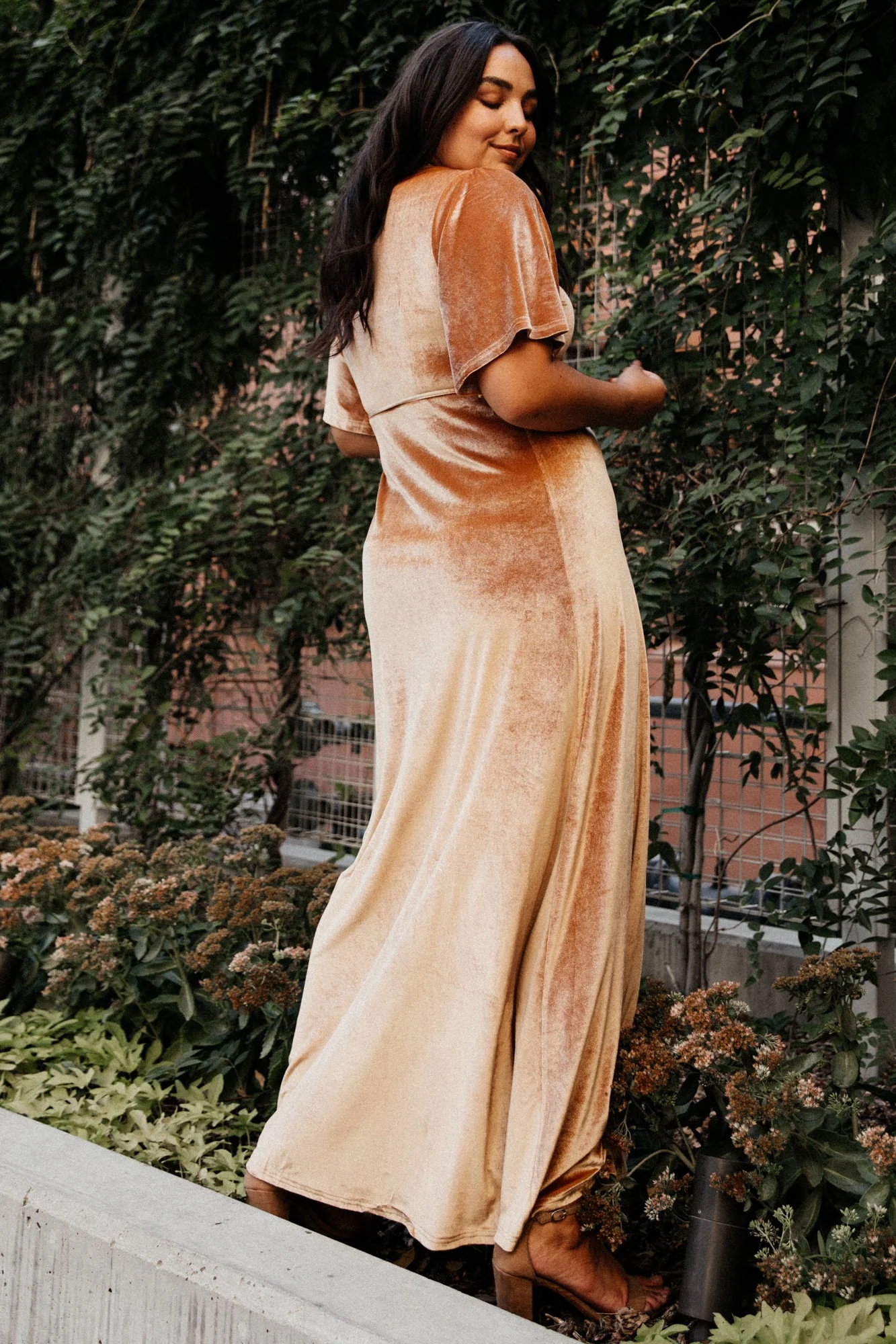 Meghan Velvet Wrap Maxi Dress | Golden Hour
