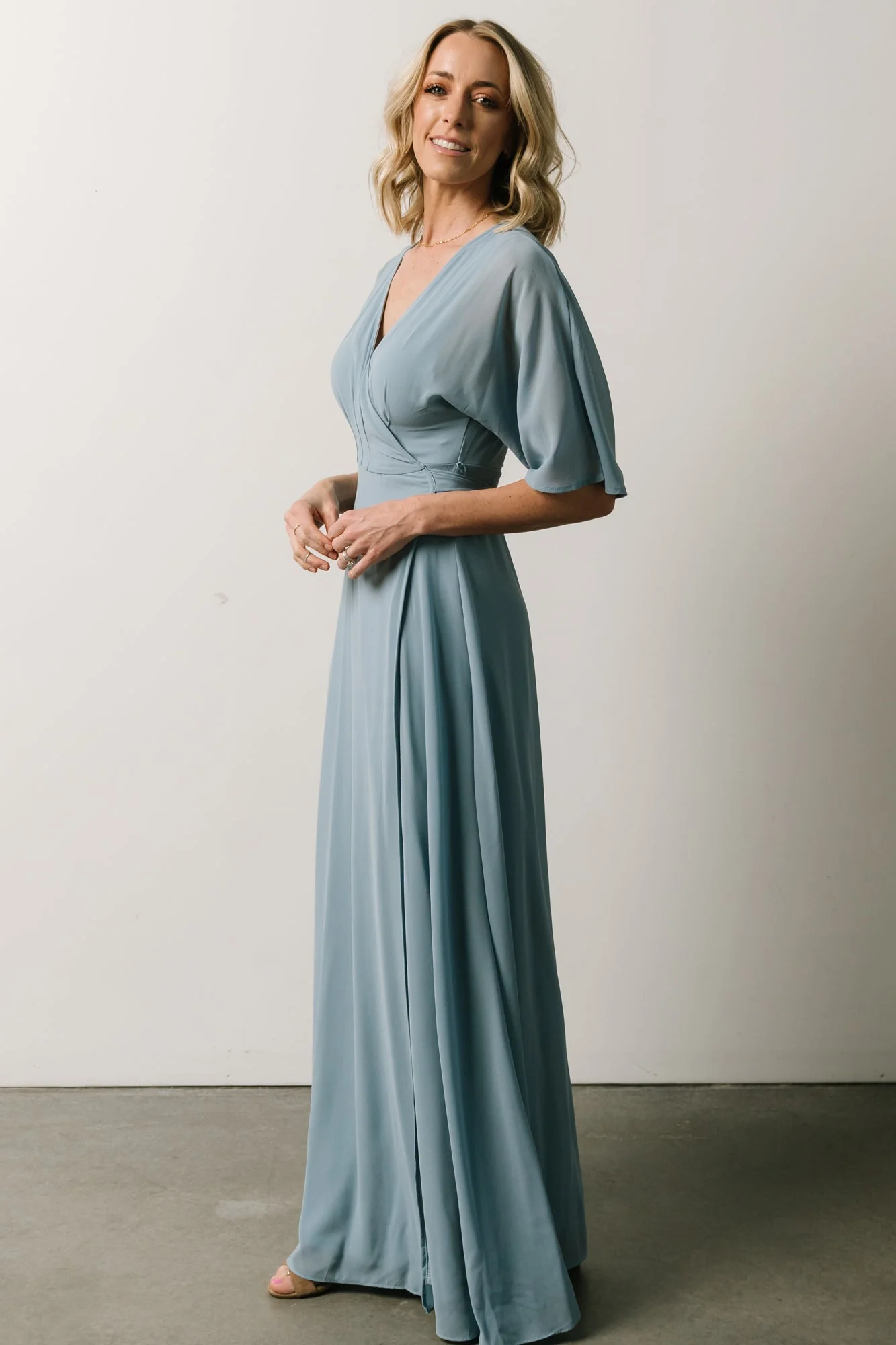 Lilly Wrap Maxi Dress | Dusty Blue