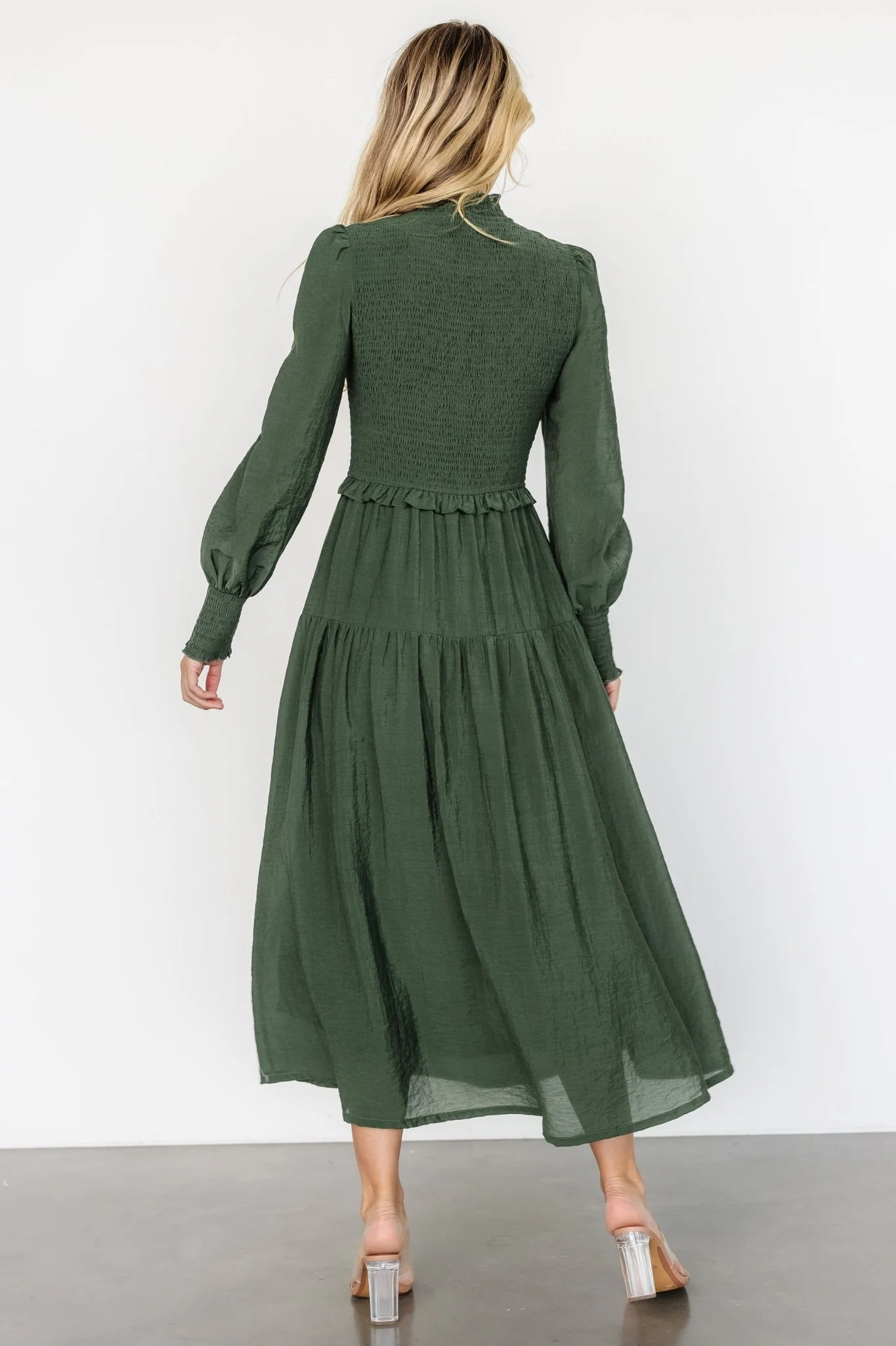 Daria Smocked Maxi Dress | Juniper Green