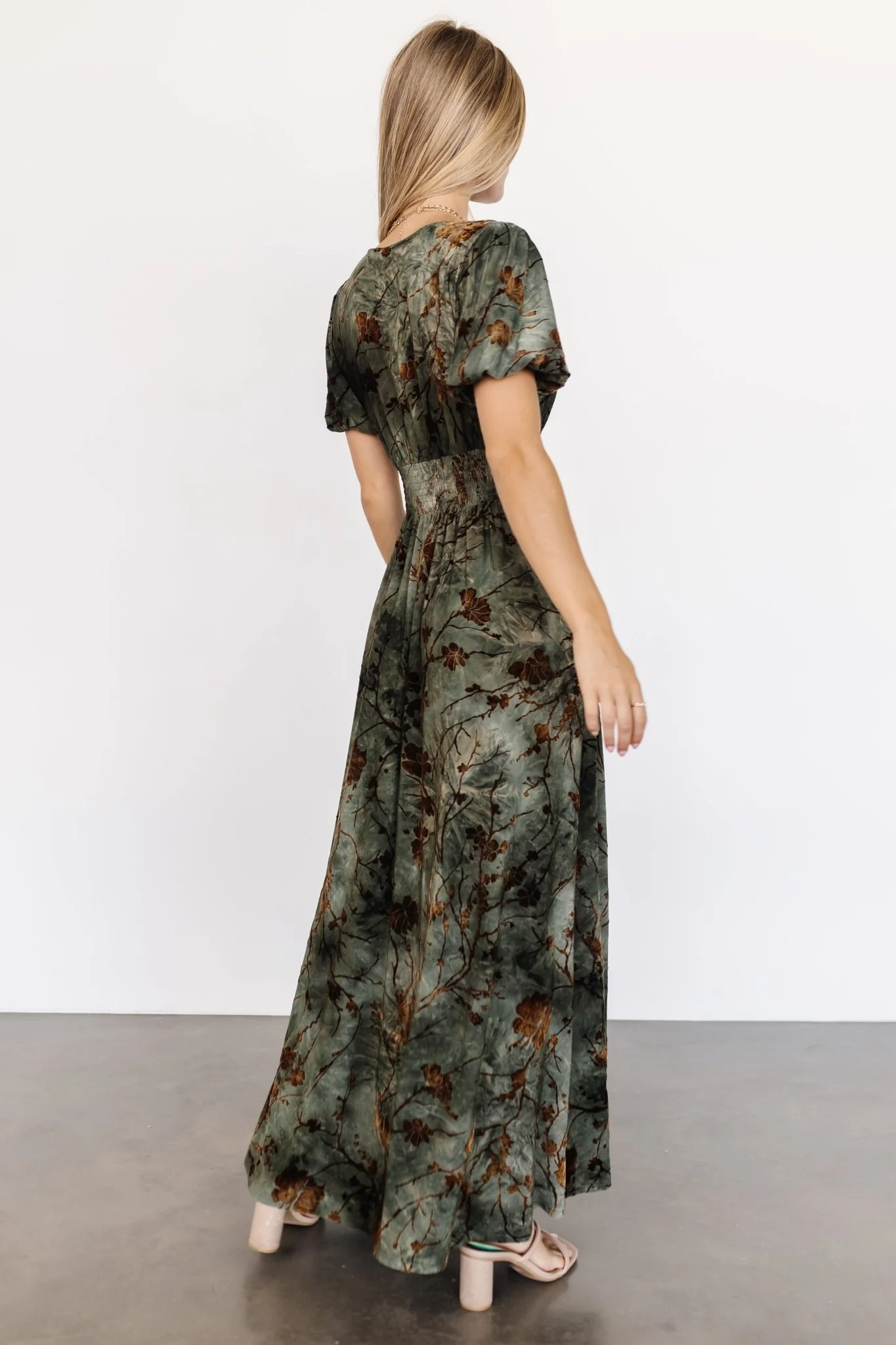 Leslie Velvet Maxi Dress | Green + Copper