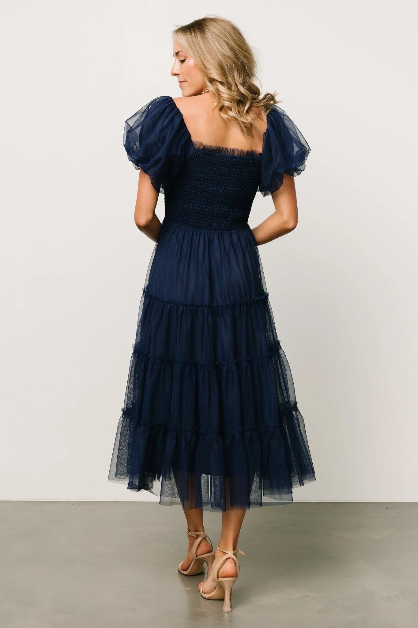 Liv Tulle Midi Dress | Navy