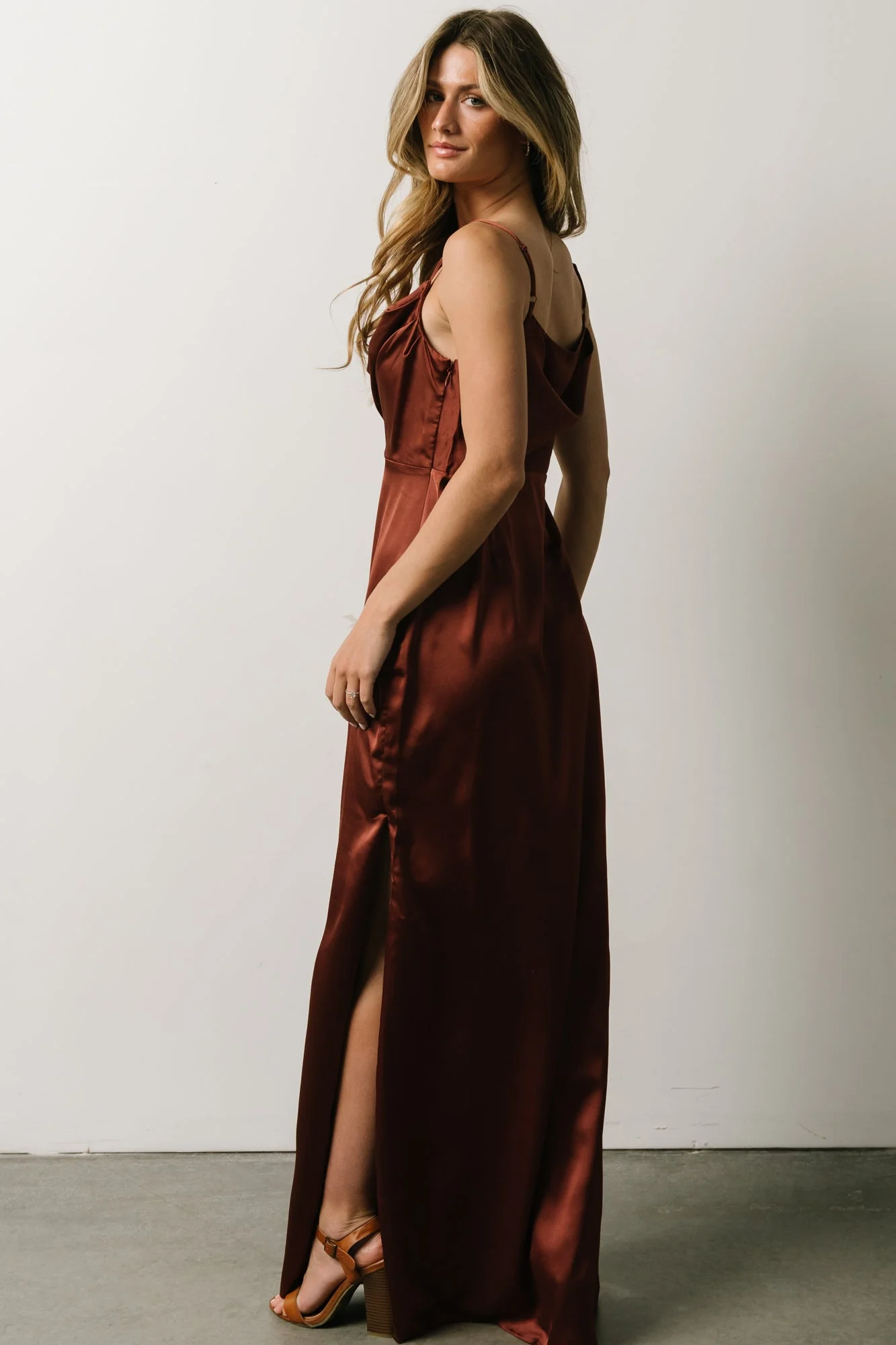 Sydney Satin Gown | Cinnamon