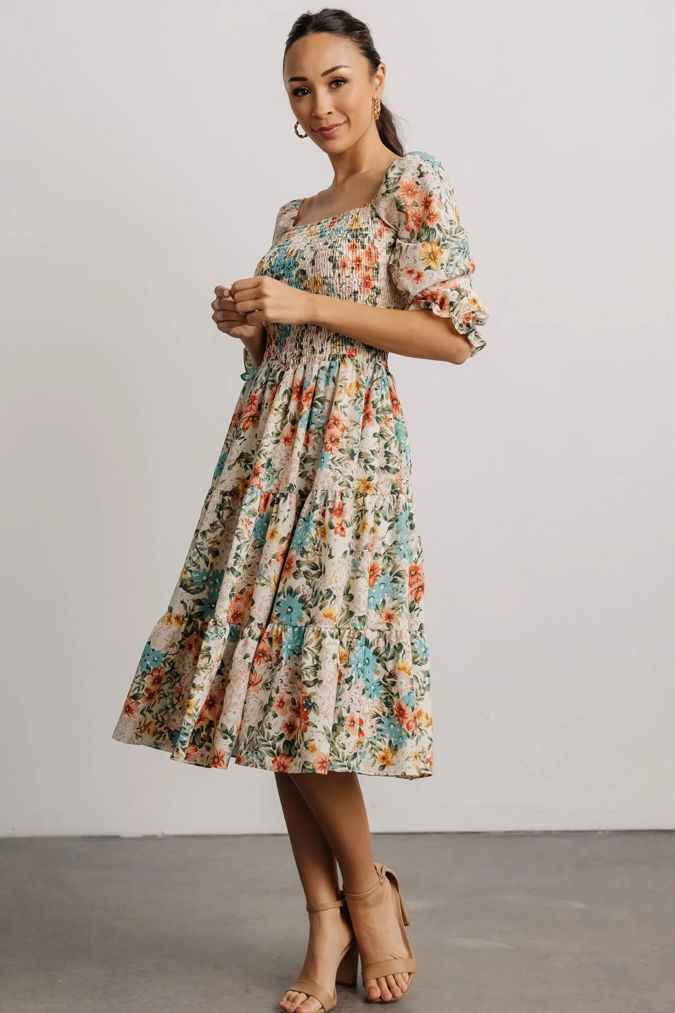 Marta Smocked Midi Dress | Summer Floral
